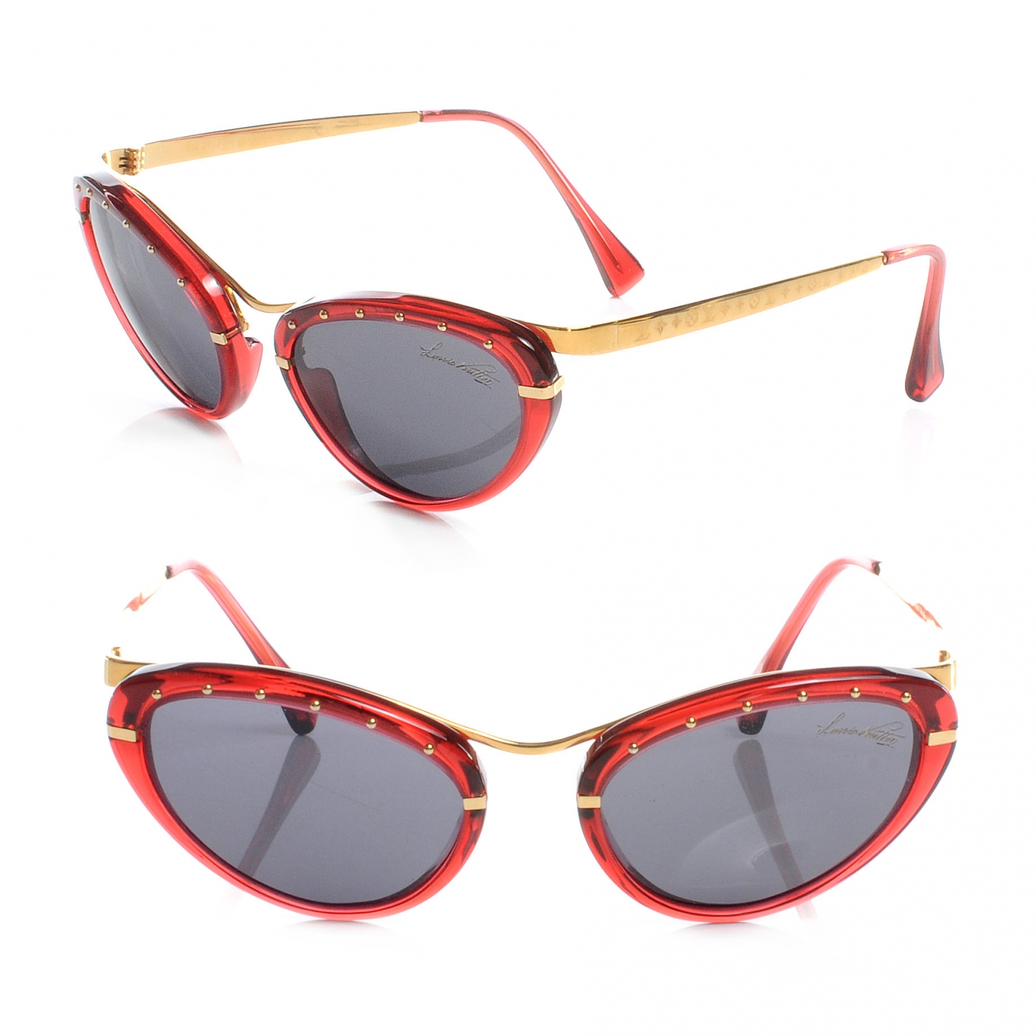 LOUIS VUITTON Cat Eye Sunglasses Red 44697