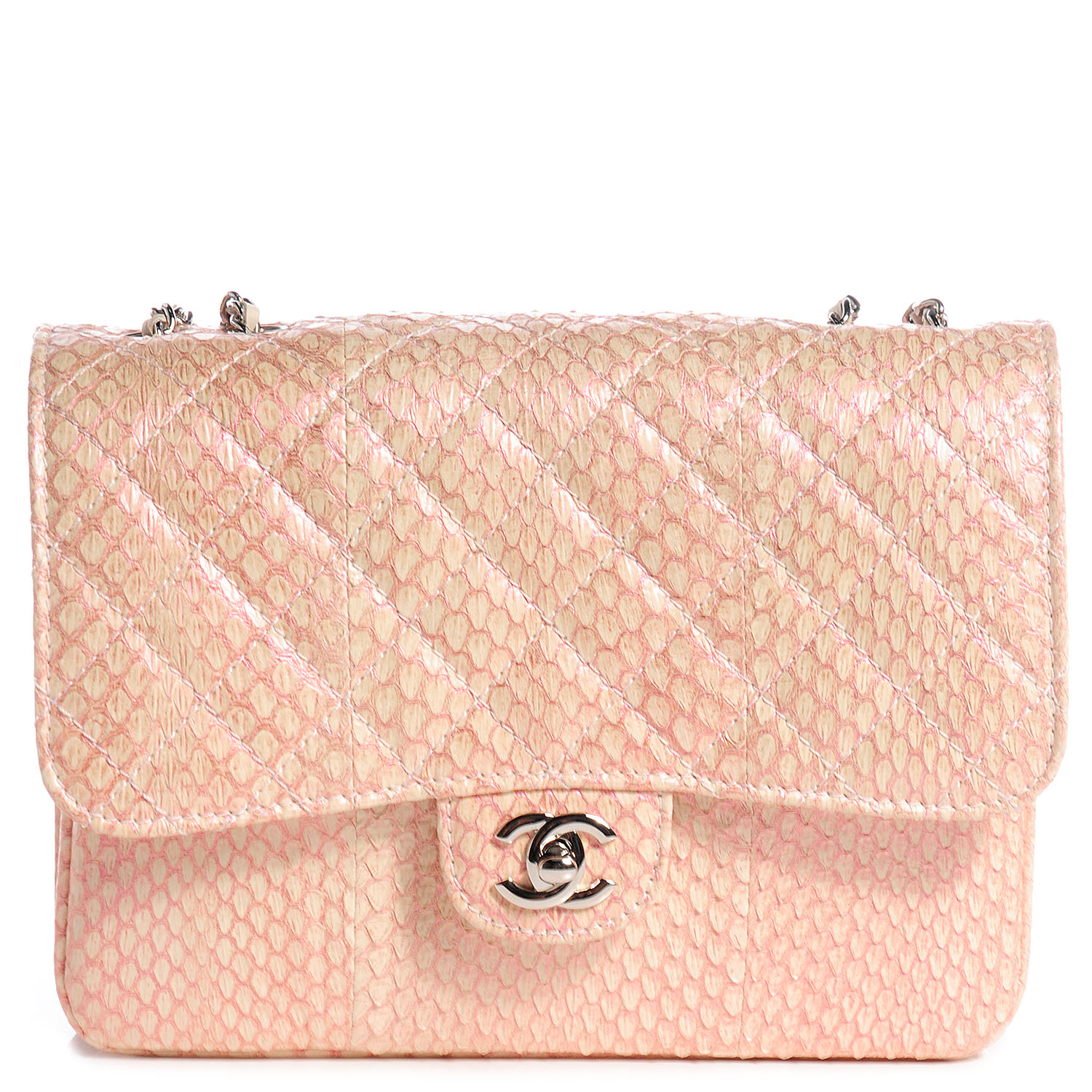 pink snakeskin chanel bag