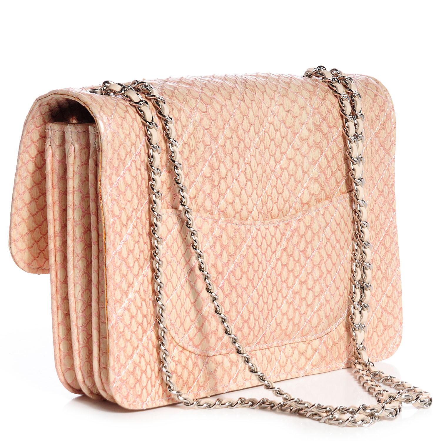 pink snakeskin chanel bag