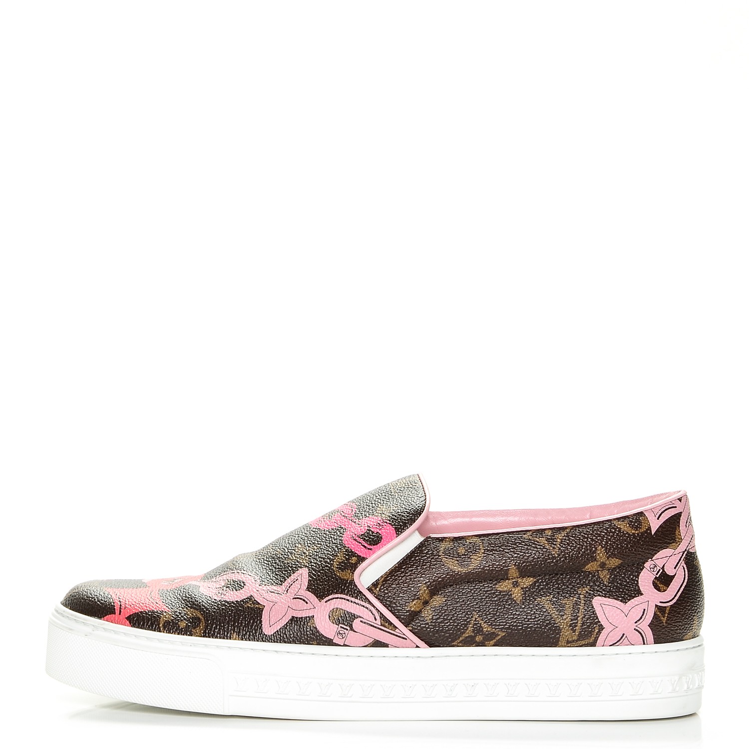 LOUIS VUITTON Monogram Bay Slip On Harbor Sneakers 41 Rose Ballerine ...