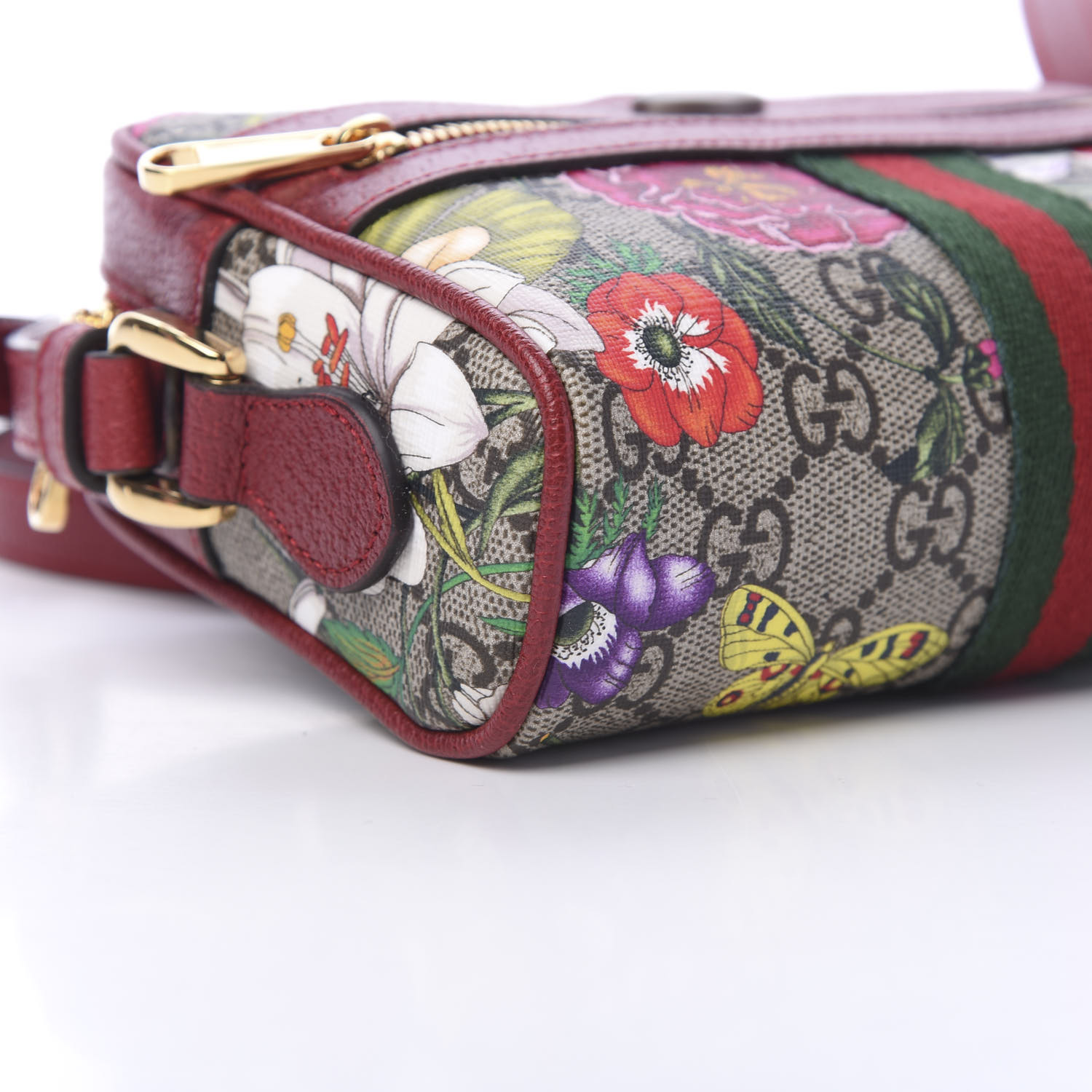 ophidia floral gg supreme canvas pouch