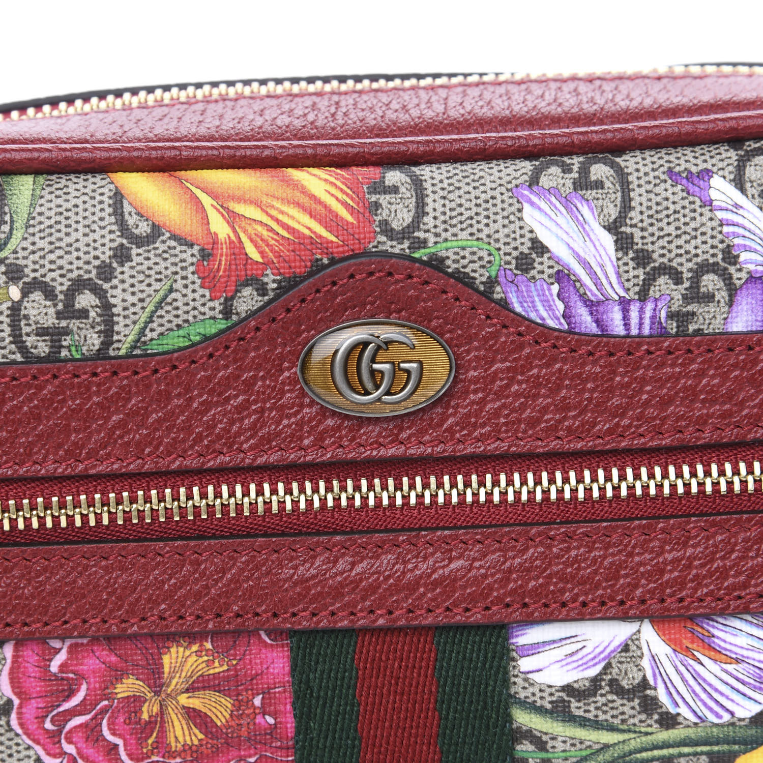 ophidia floral gg supreme canvas pouch