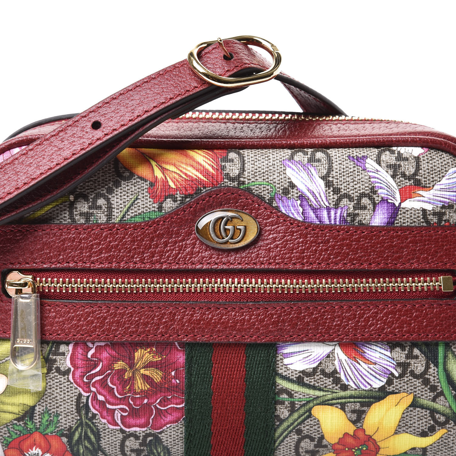 gucci ophidia gg flora mini bag in red