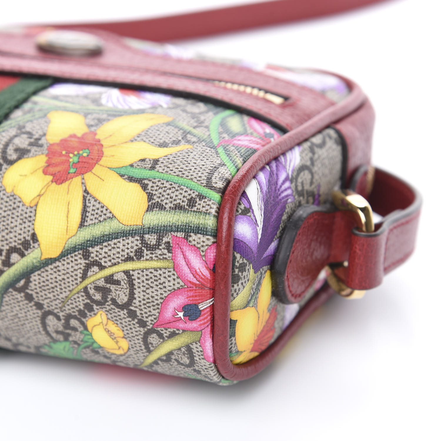 gucci ophidia gg flora mini bag in red