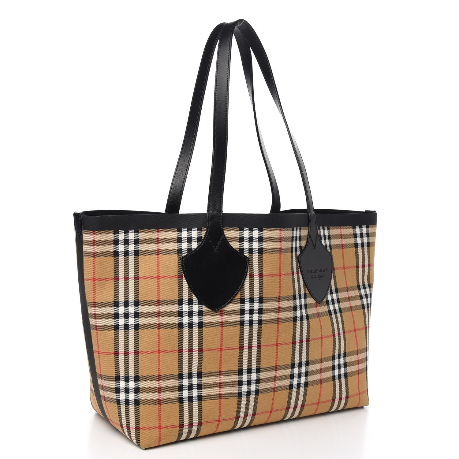 the giant reversible tote in vintage check