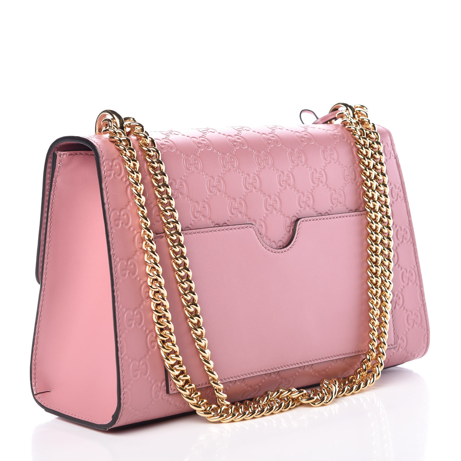 Gucci Guccissima Medium Padlock Shoulder Bag Pink 372154 2944