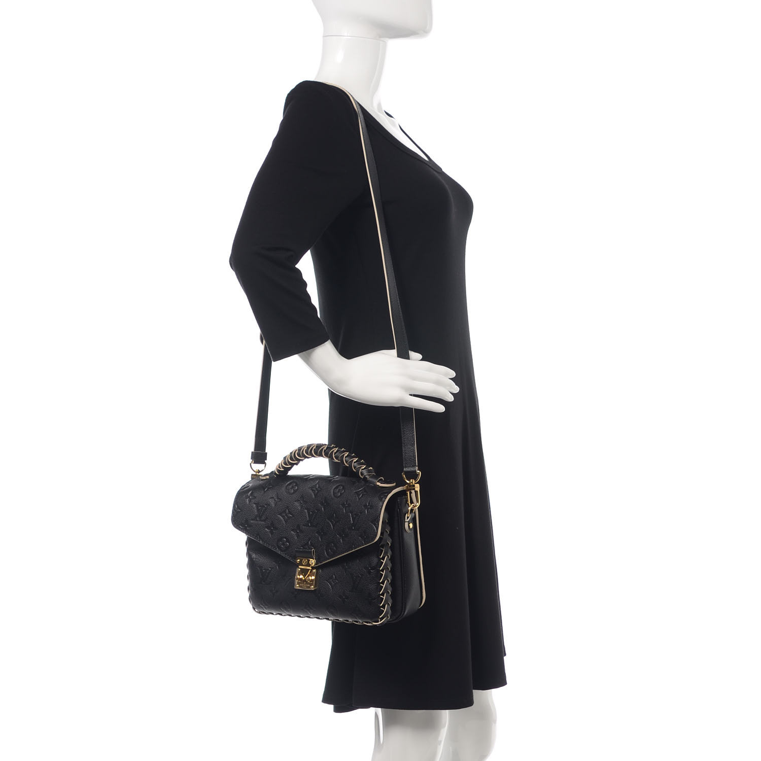 Sold at Auction: Louis Vuitton, Louis Vuitton Montaigne navy Empreinte  leather bag