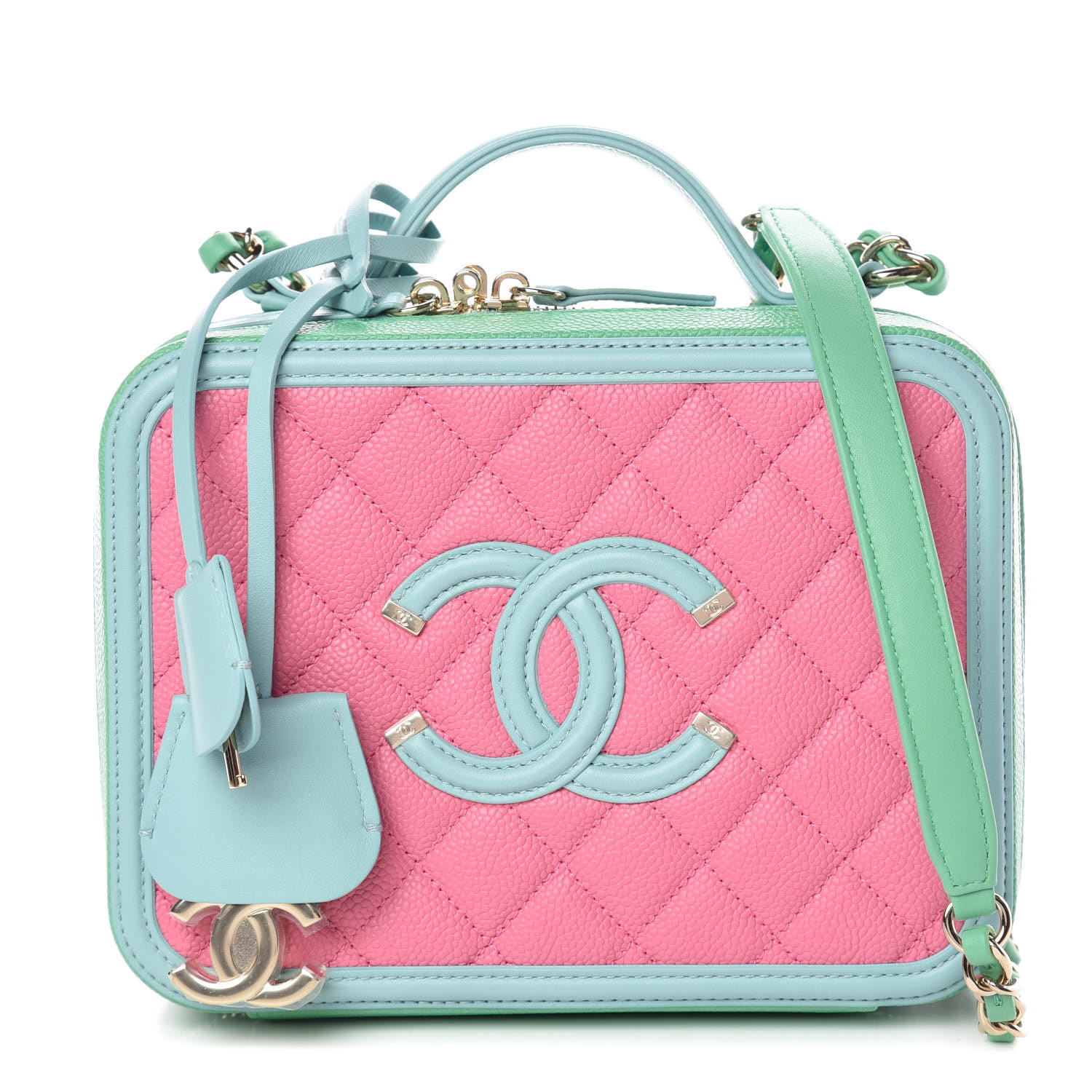 chanel pink and blue bag