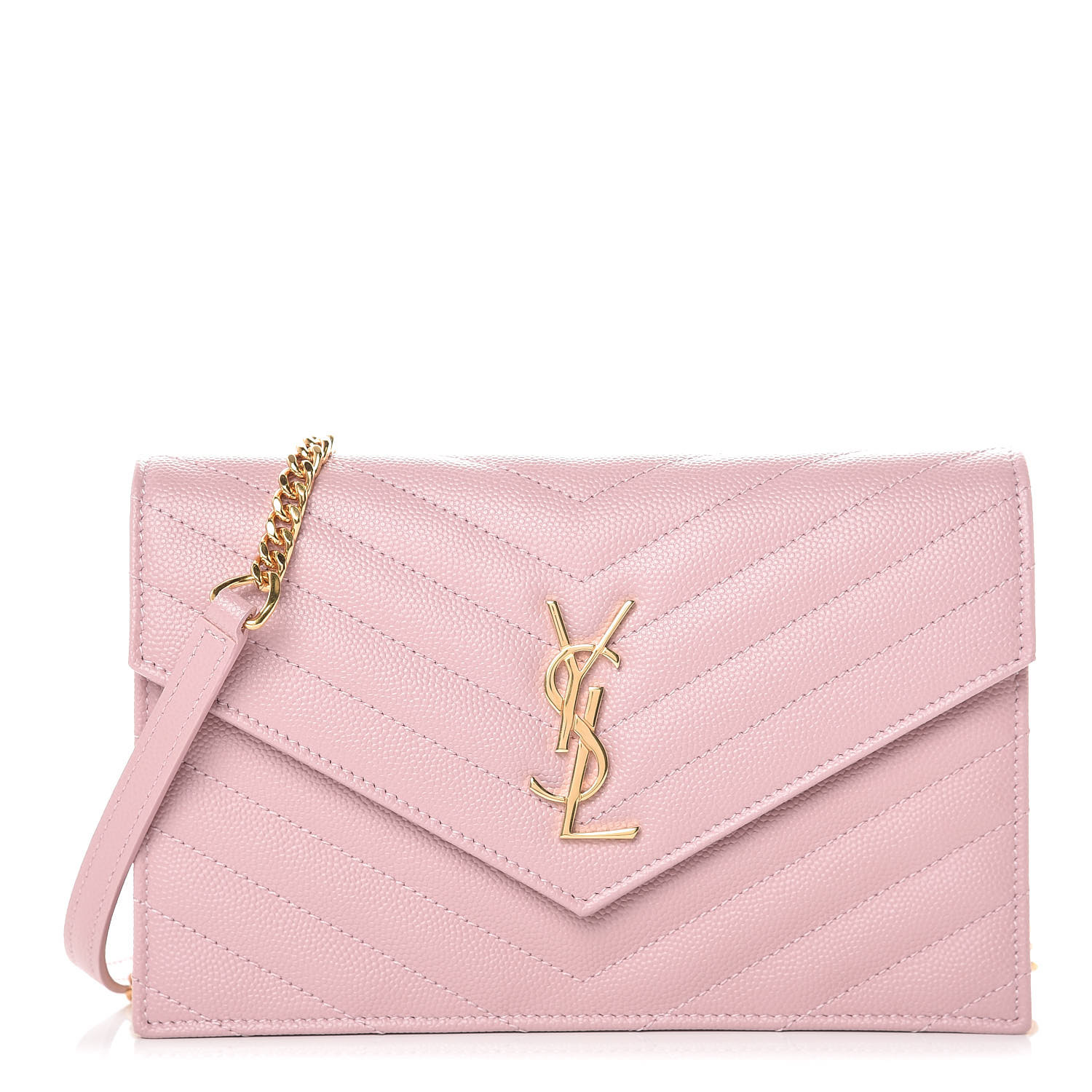 ysl pink wallet on chain