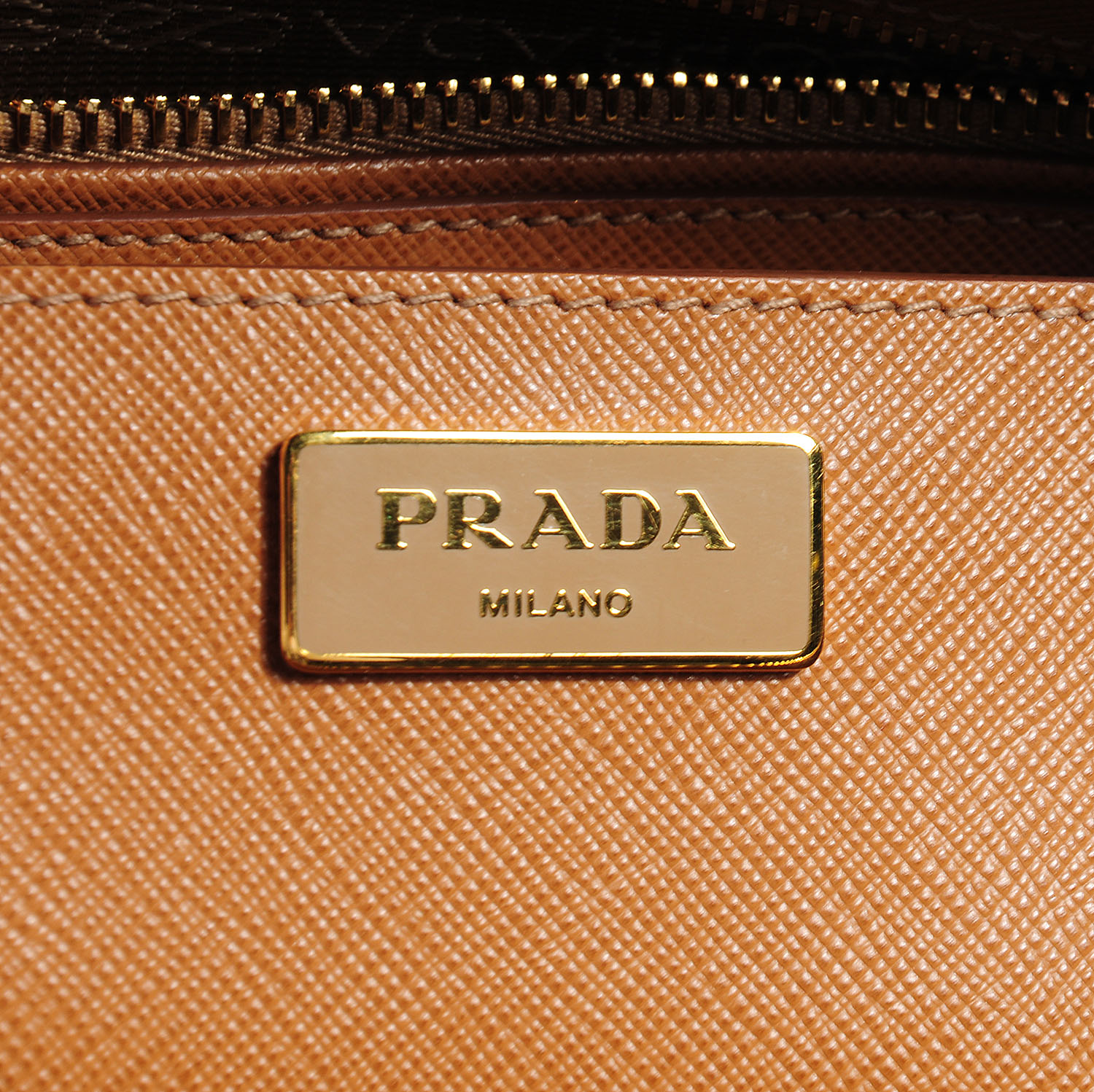 prada saffiano caramel