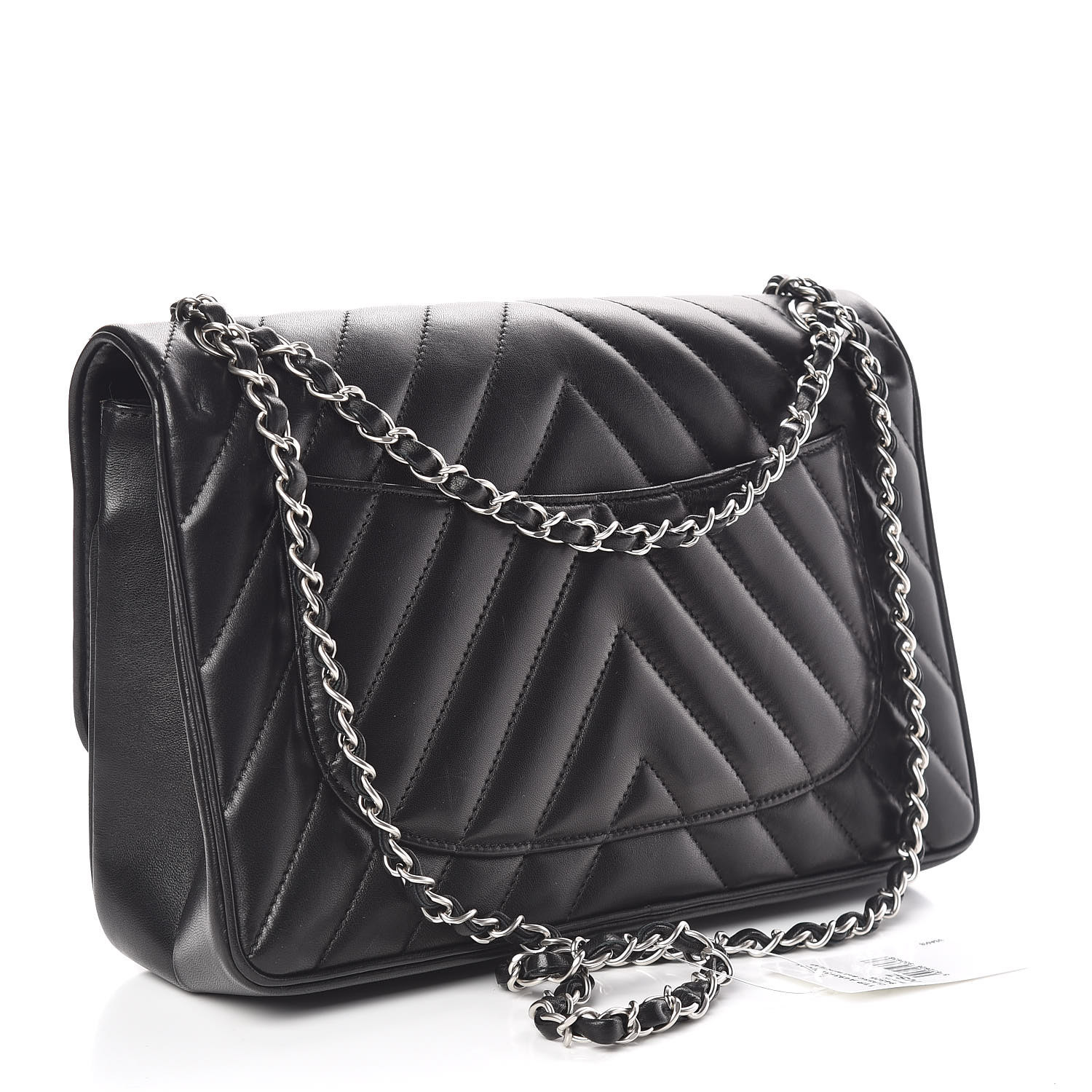 CHANEL Lambskin Chevron Jumbo Leo Lion Flap Black 454522