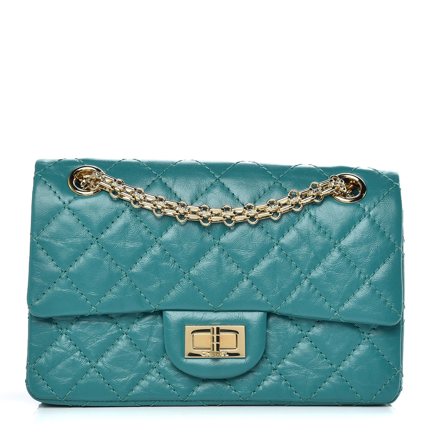 CHANEL Aged Calfskin Quilted 2.55 Reissue Mini Flap Green 423449 ...