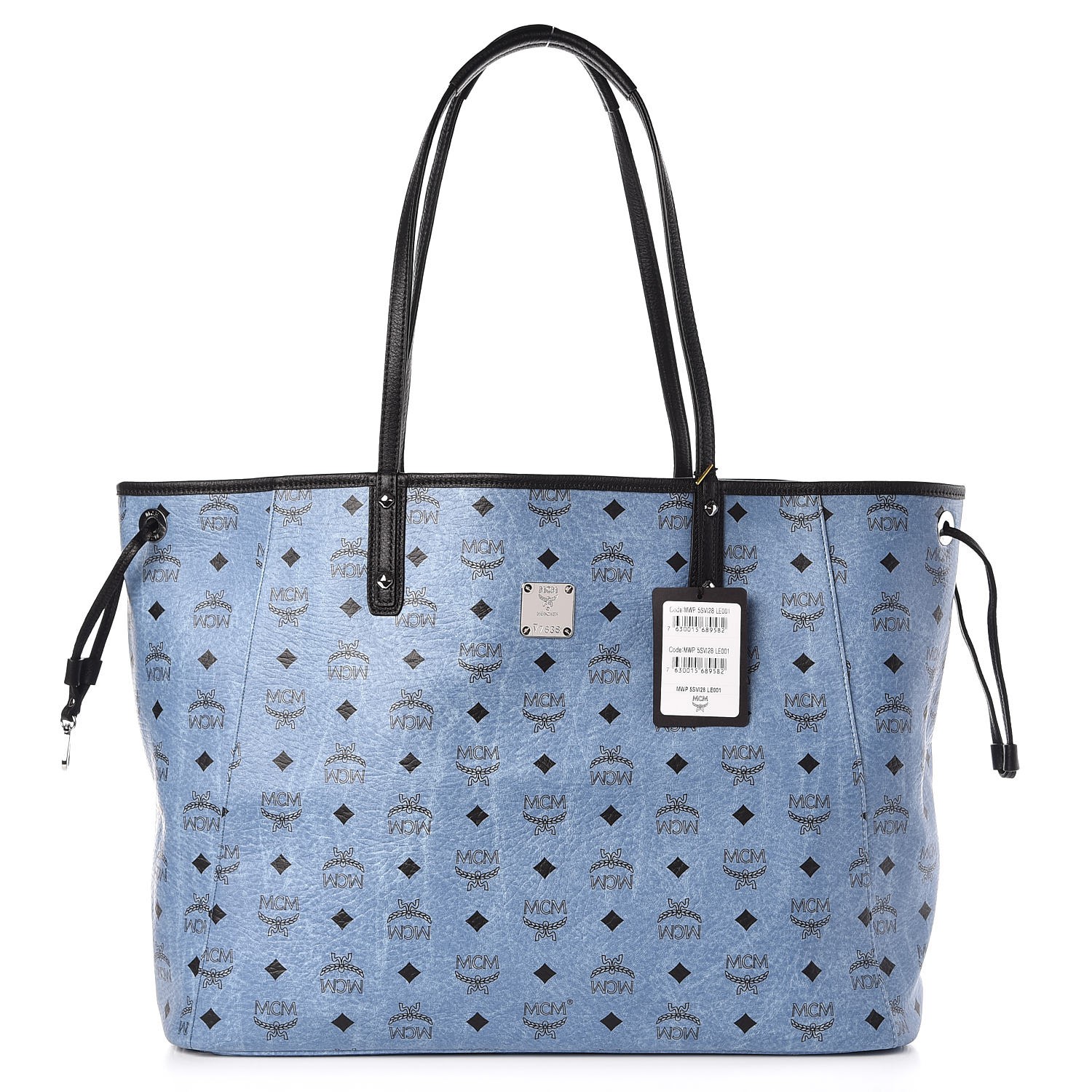 blue mcm tote