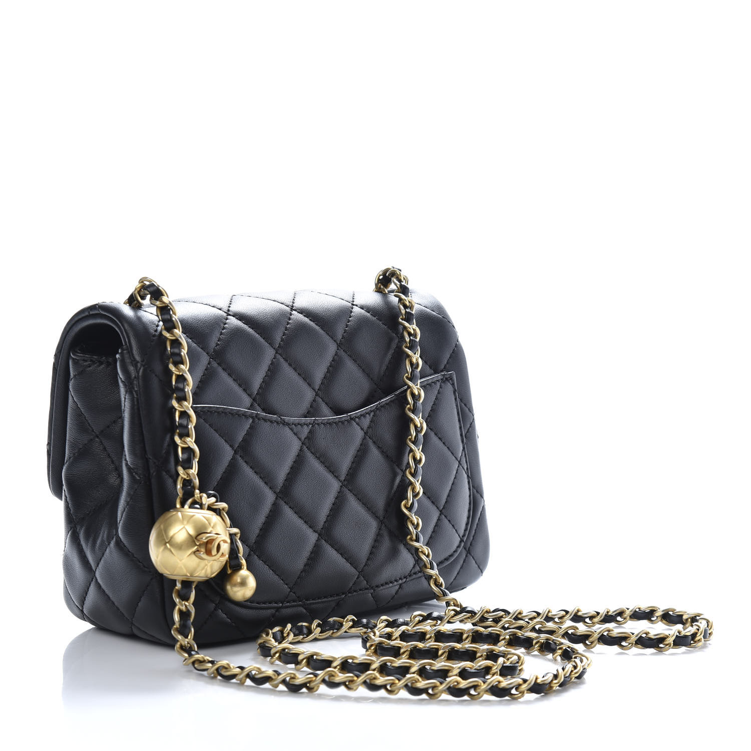 CHANEL Lambskin Quilted CC Pearl Crush Mini Flap Black 640518 ...