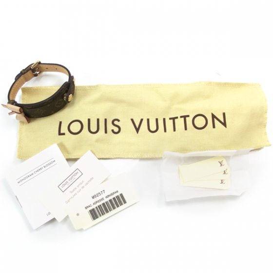 Louis Vuitton Wish Leather Silver Tone Wrap Bracelet Louis Vuitton