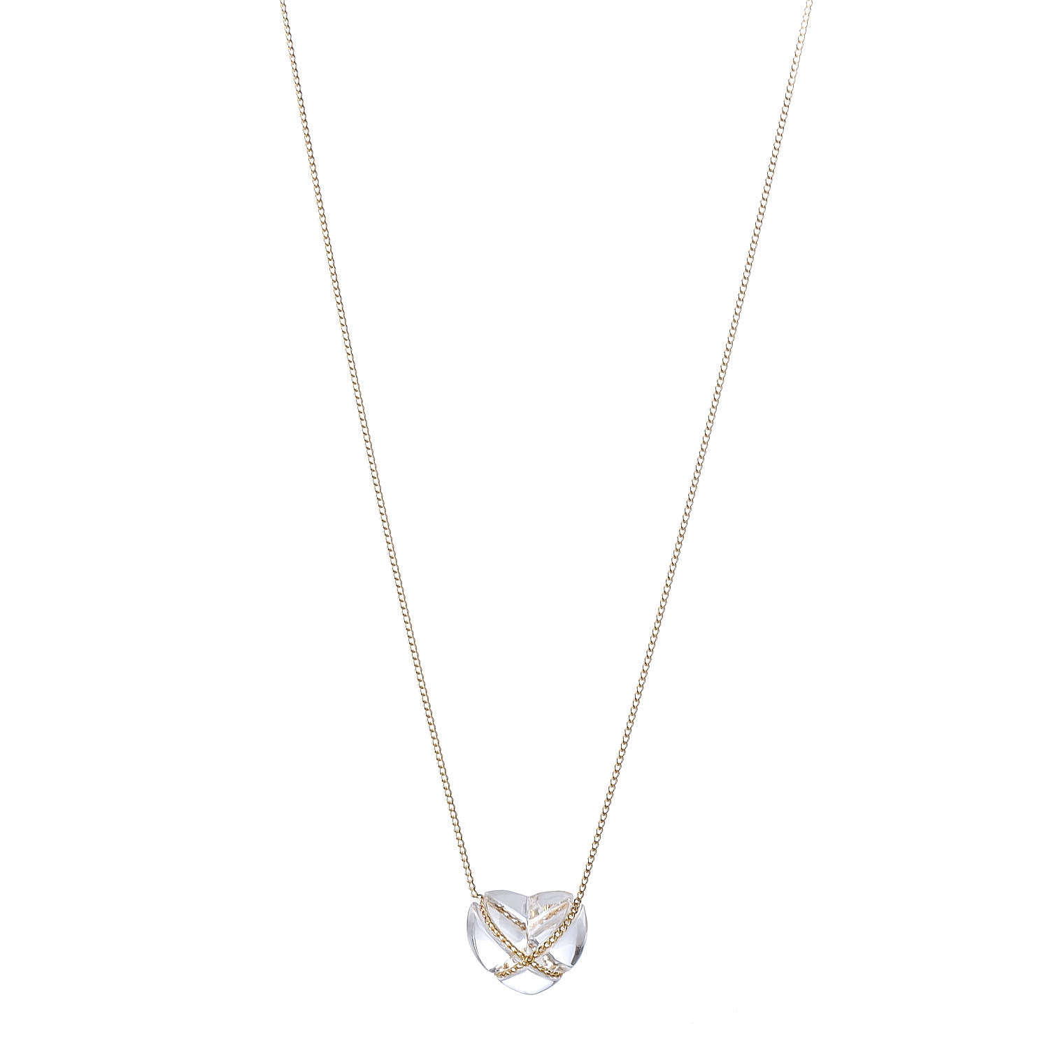 Tiffany 18k Yellow Gold Crystal Heart Pendant Necklace Fashionphile