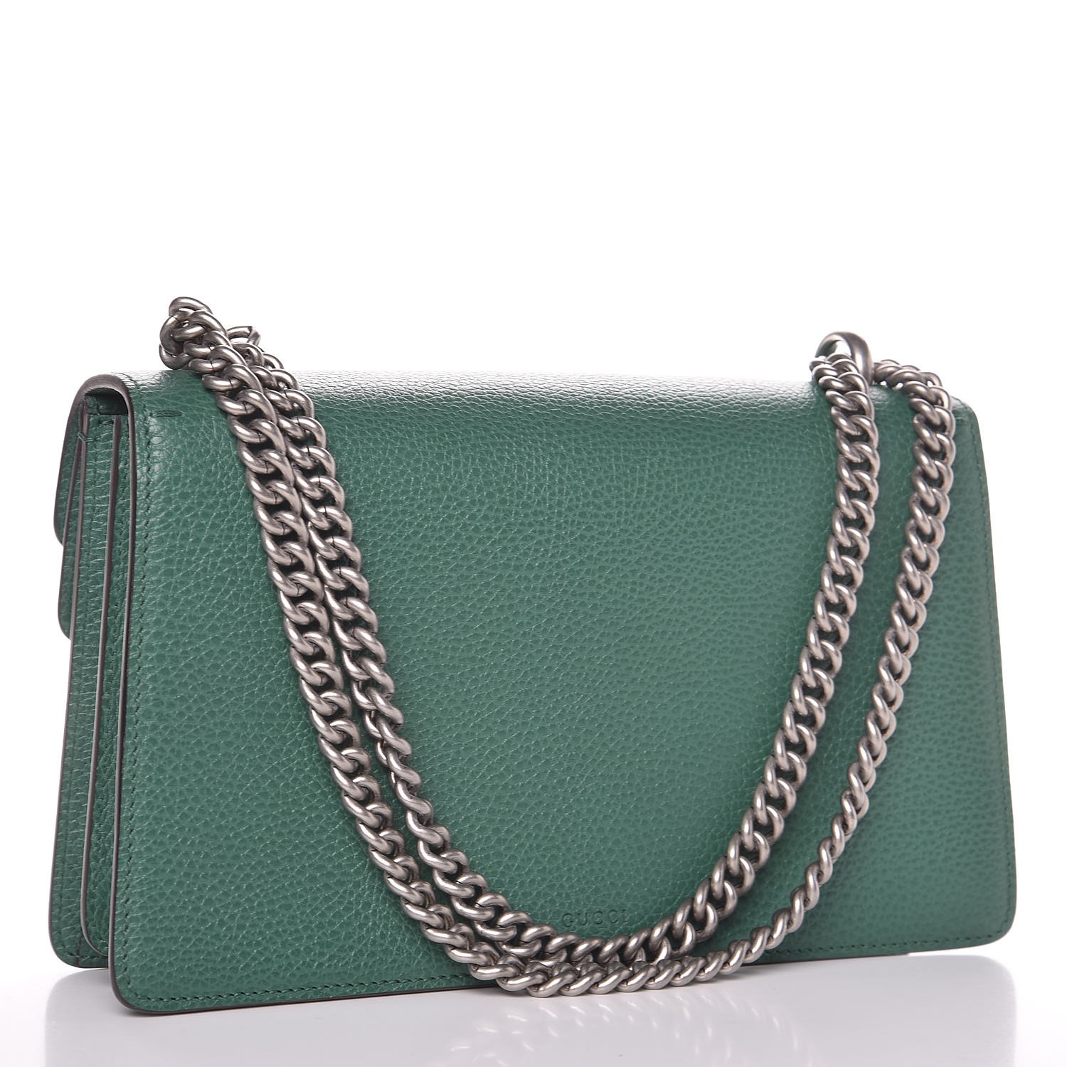 GUCCI Pebbled Calfskin Small Dionysus Shoulder Bag Emerald 405889