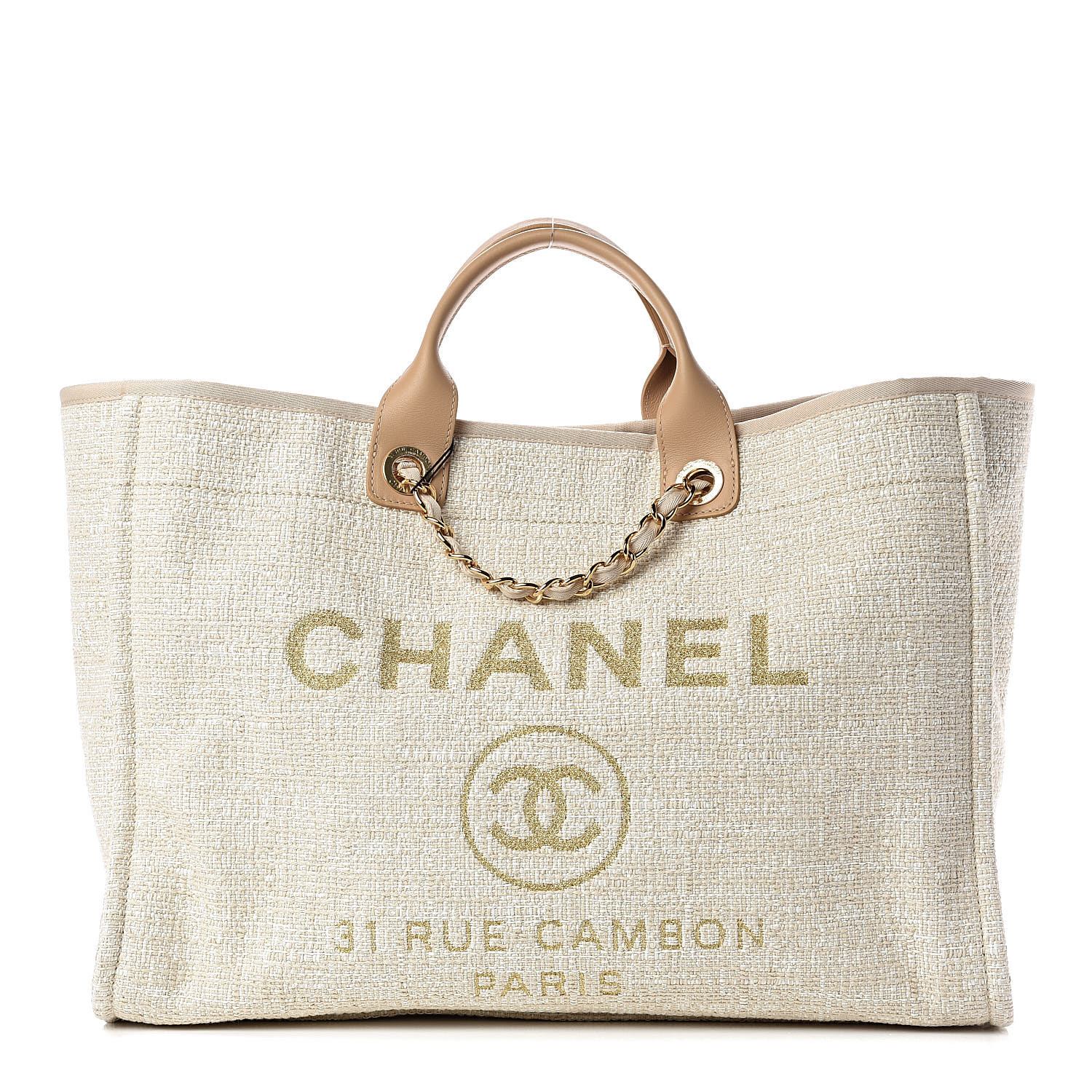 chanel woven tote