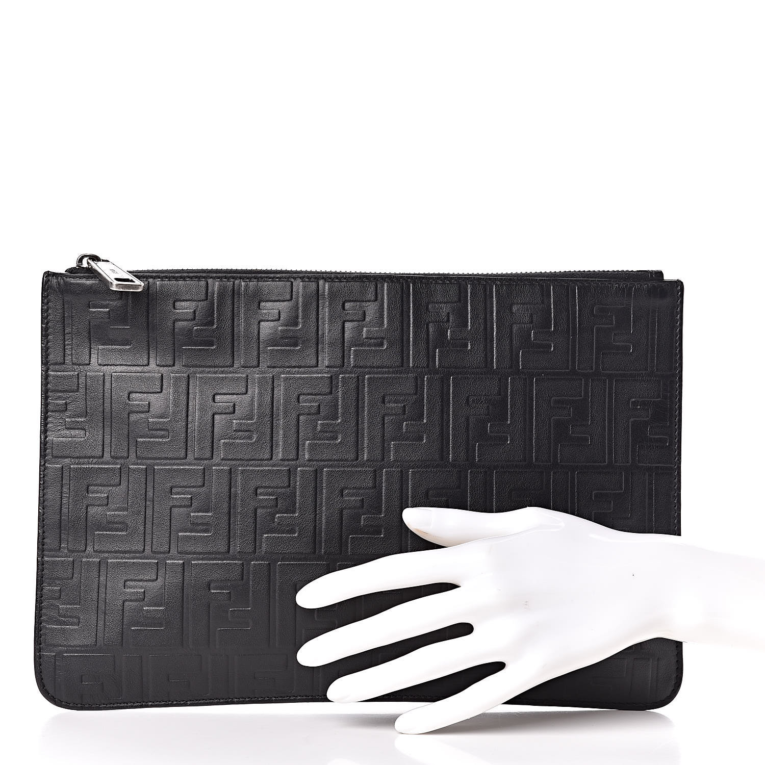 fendi embossed clutch