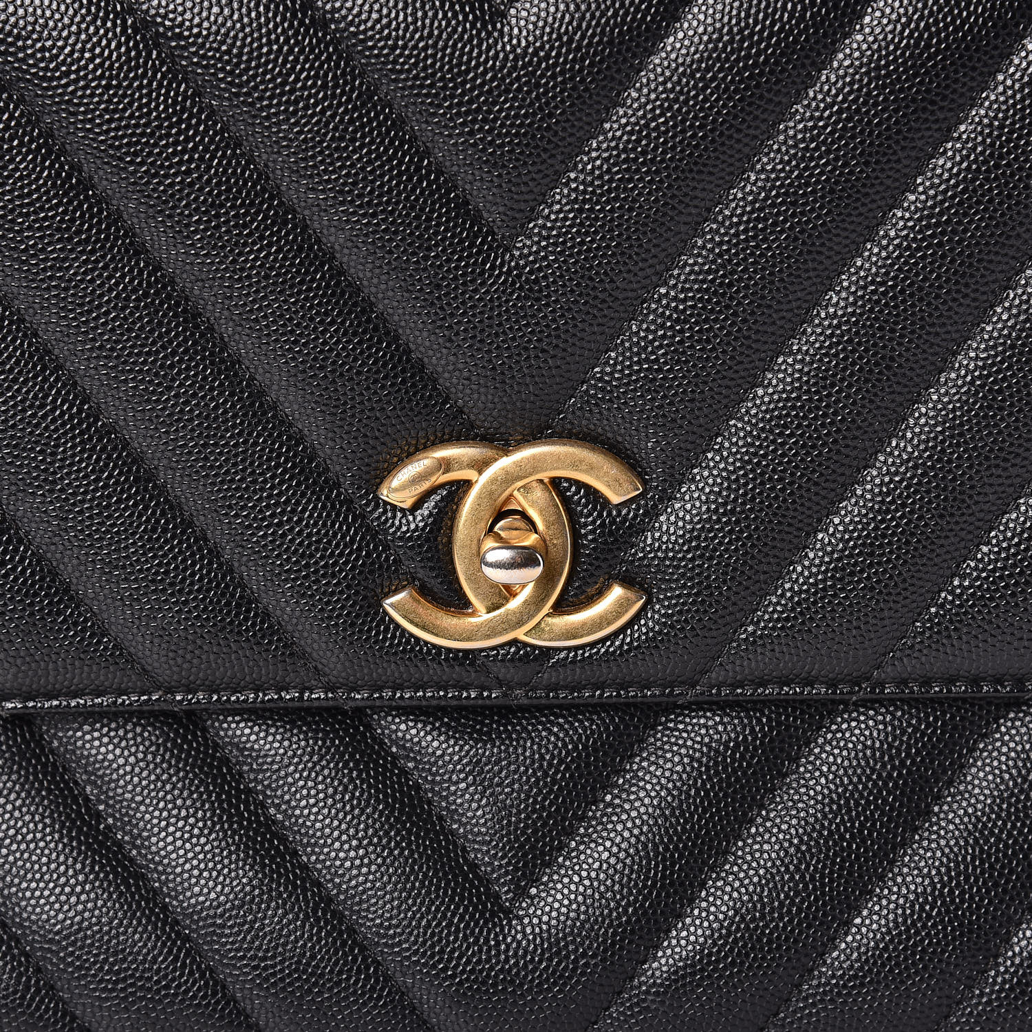 chanel chevron coco handle