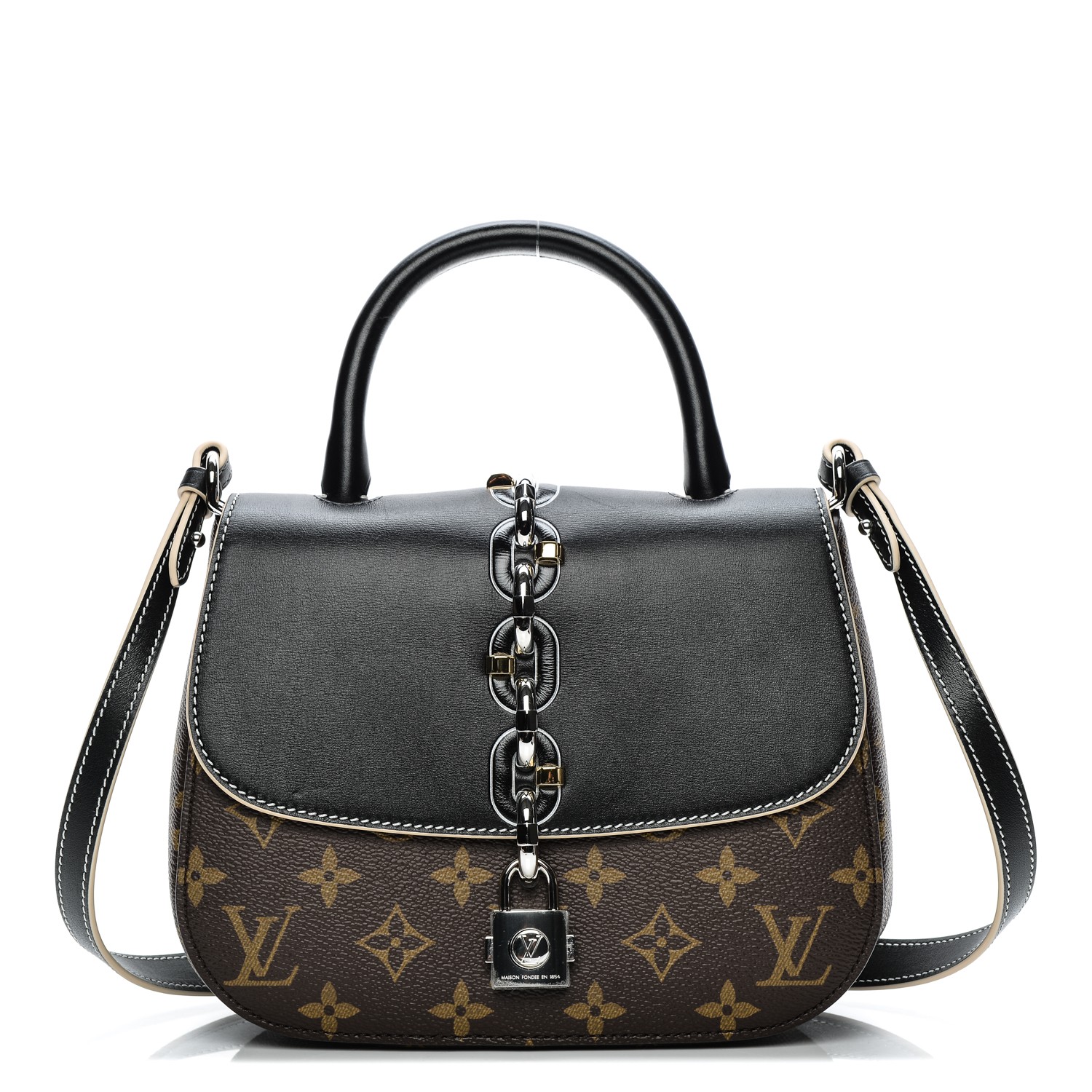 black lv purse with chain