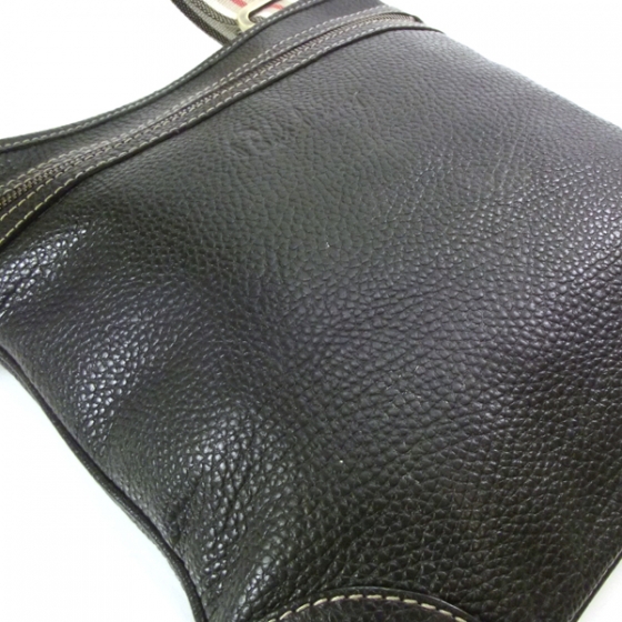 BURBERRY Prorsum Textured Leather Crossbody Bag Black 18180
