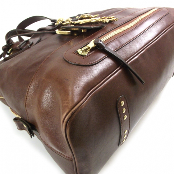 chocolate brown leather bag