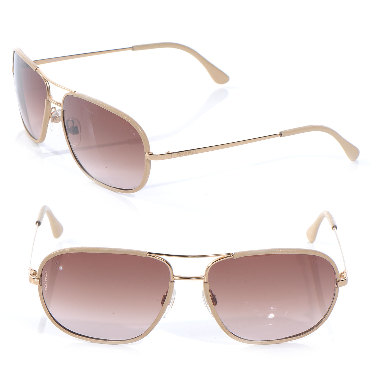 CHANEL Aviator Sunglasses Gold 4162Q 51710 | FASHIONPHILE