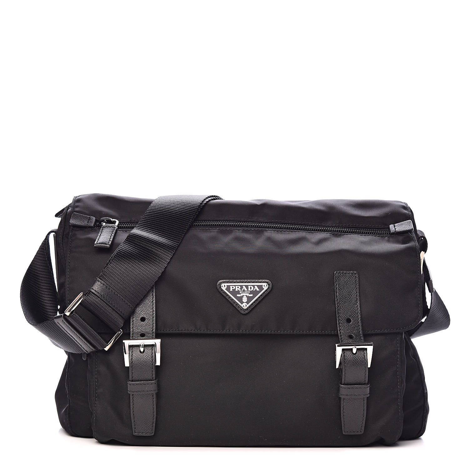 PRADA Tessuto Nylon Vela Sport Messenger Bag Black 504039