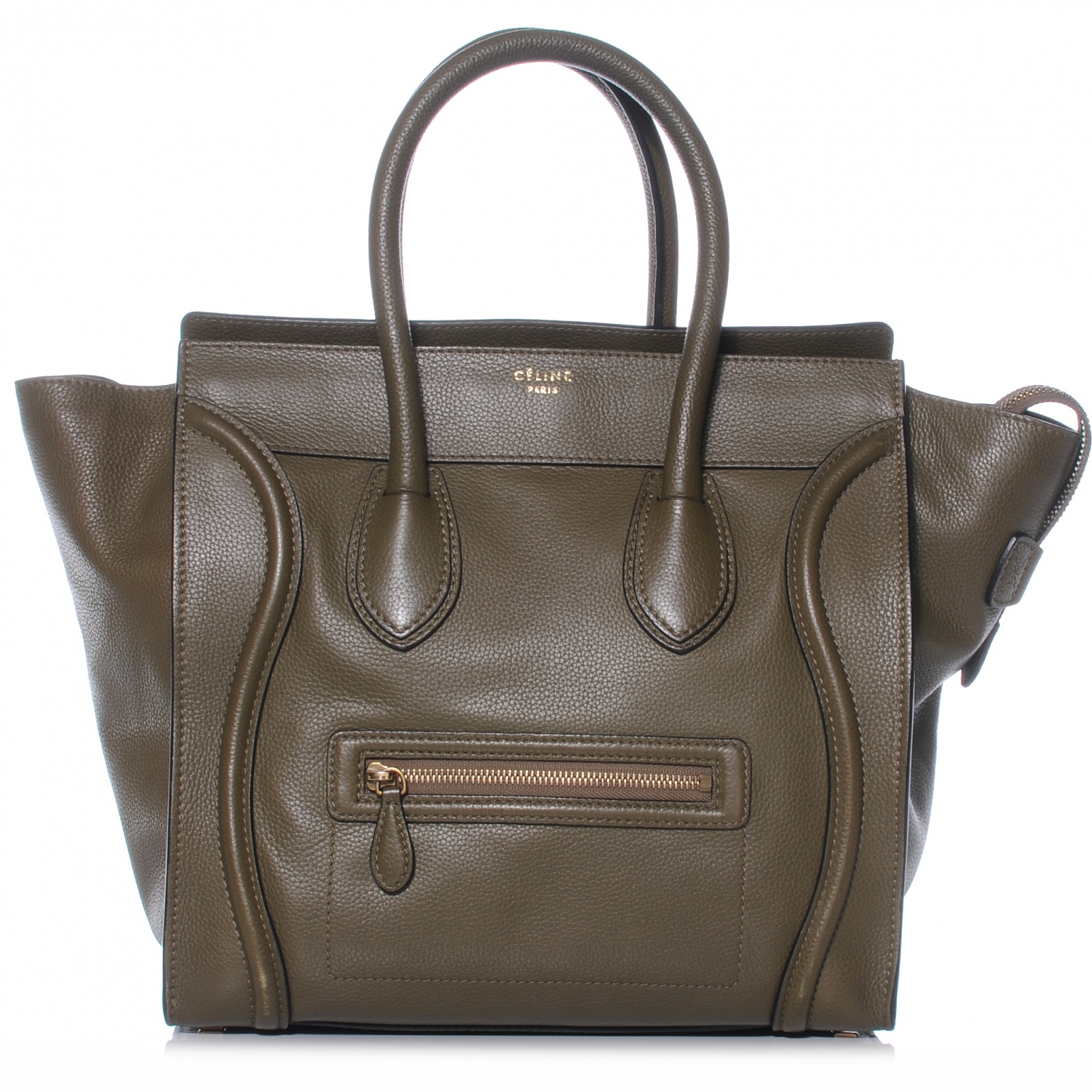 celine mini luggage green