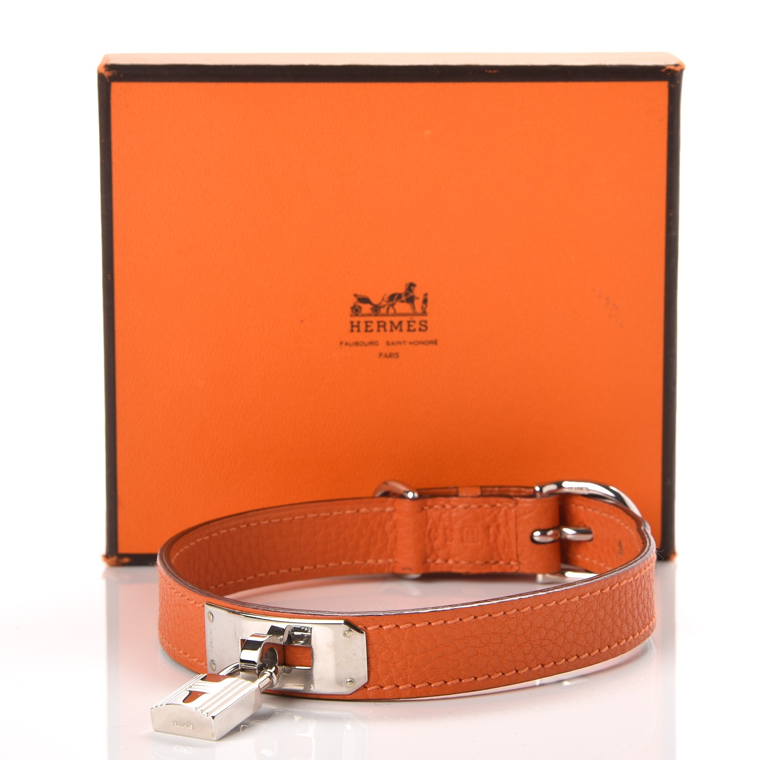 hermes dog collar orange