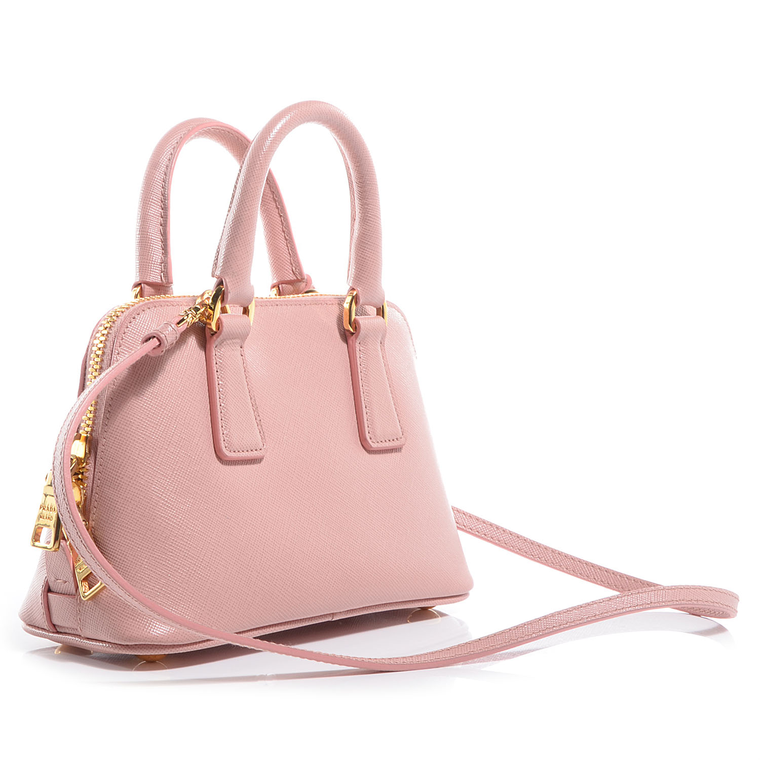 PRADA Saffiano Lux Double Handle Mini Satchel Orchidea 76711 | FASHIONPHILE