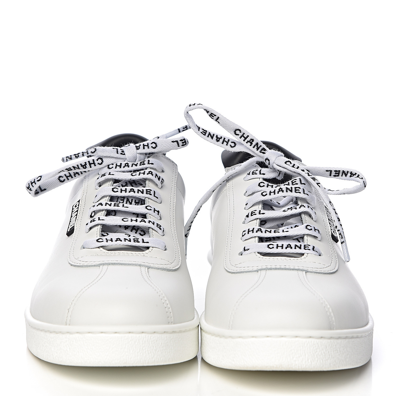 CHANEL Calfskin Mens CC Sneakers 43 White 498219