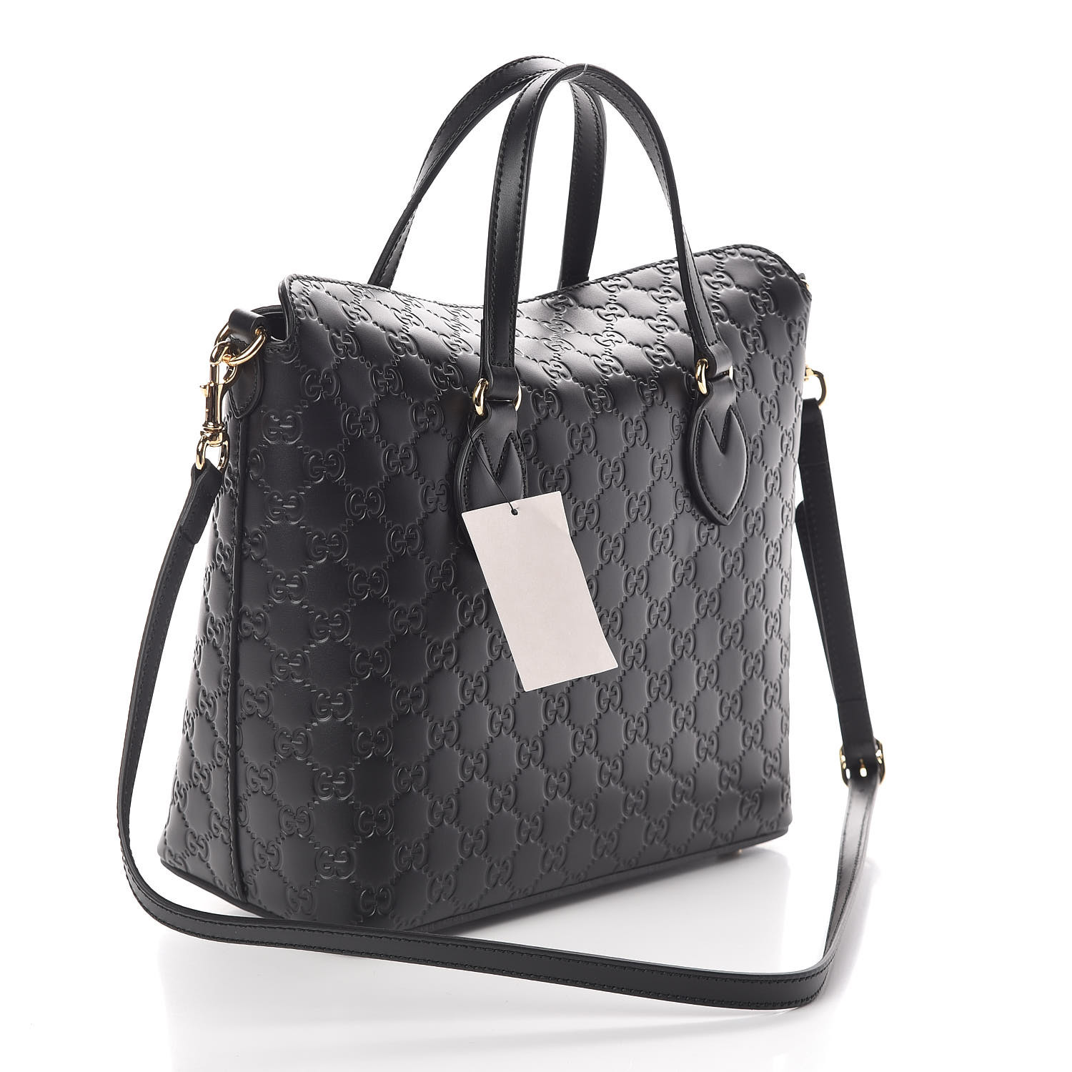 GUCCI Guccissima Linea A Bee Foldover Bag Black 501457