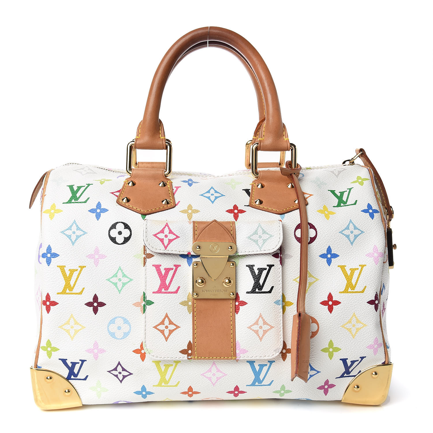 Louis Vuitton LOUIS VUITTON Monogram Multicolor Speedy 30 Handbag Bron  M92643 Gold Hardware