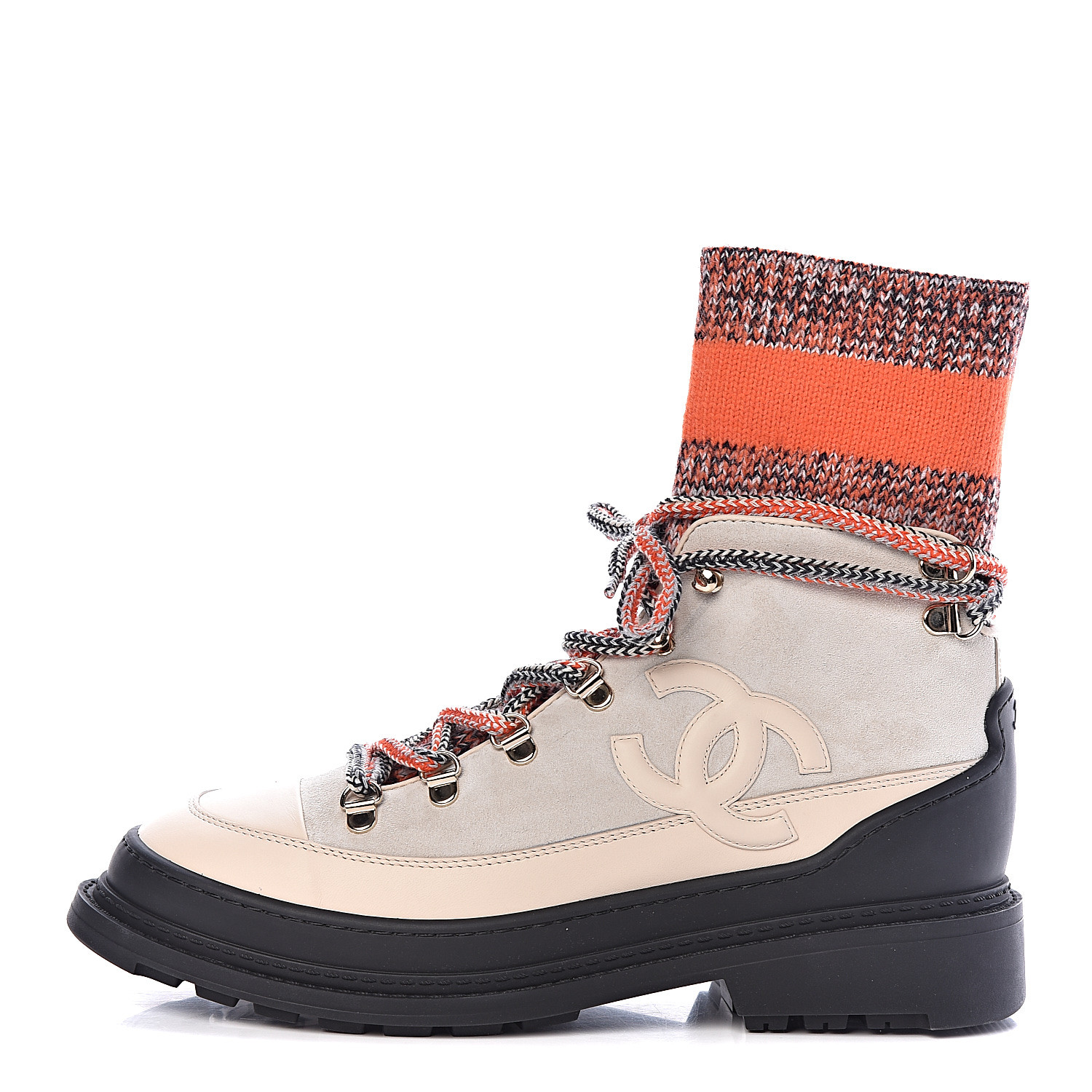 orange chanel boots