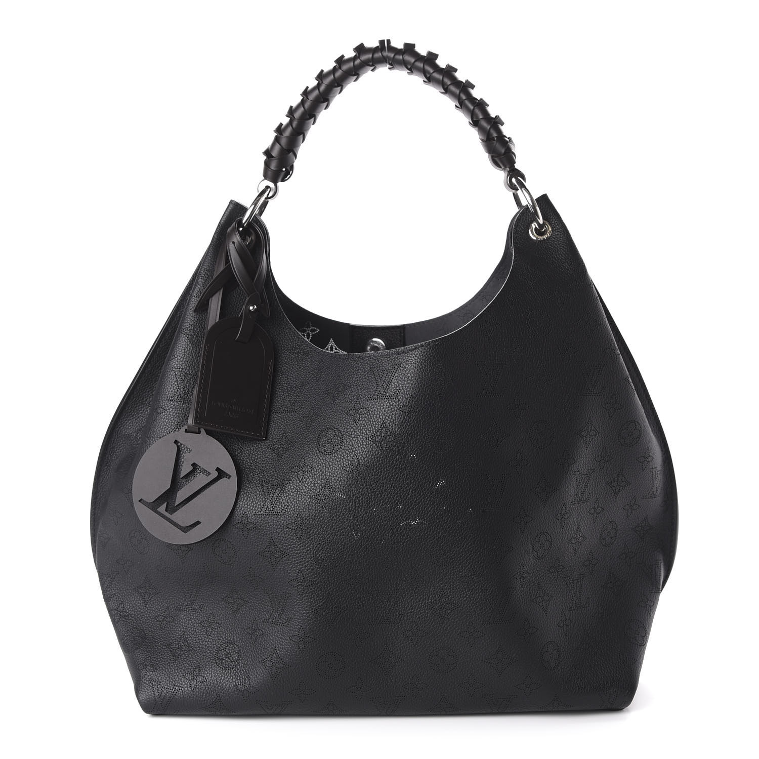 LOUIS VUITTON Mahina Carmel Hobo Black 639826 | FASHIONPHILE