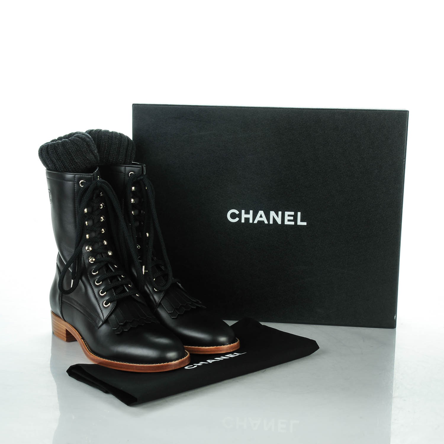 chanel sock boots