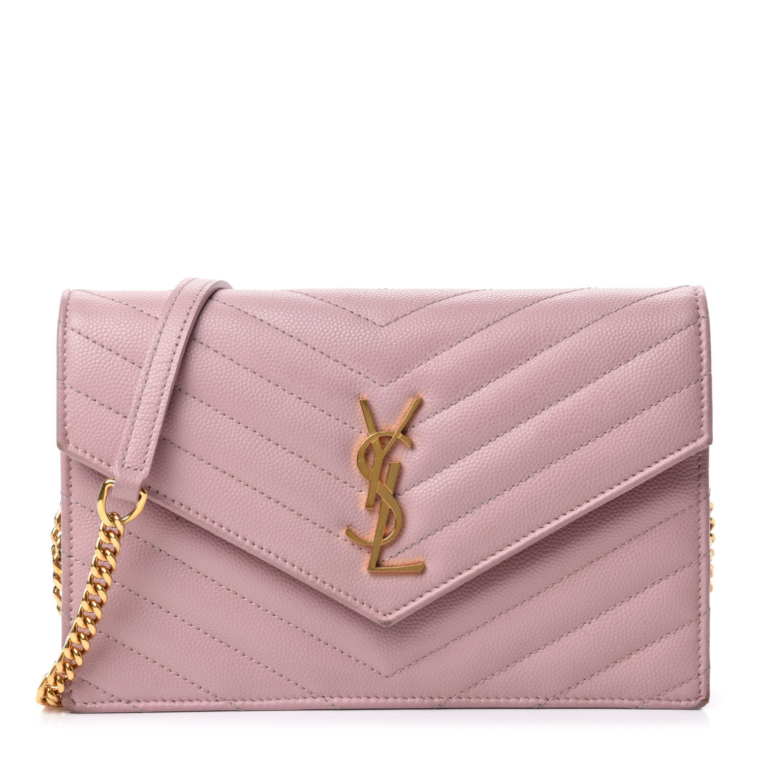 ysl pink wallet on chain