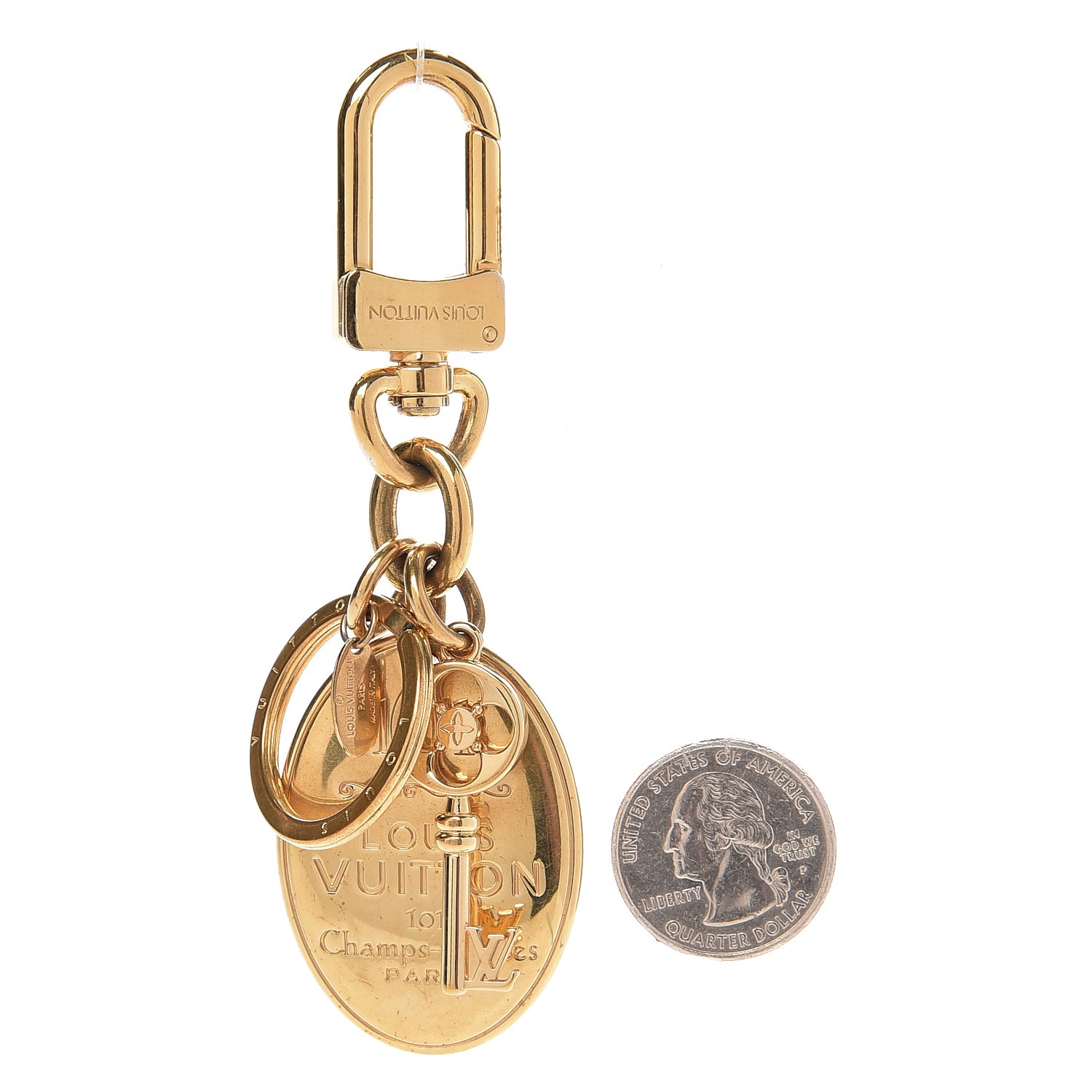 LOUIS VUITTON 101 Champs Elysees Maison Key Charm Gold 252891