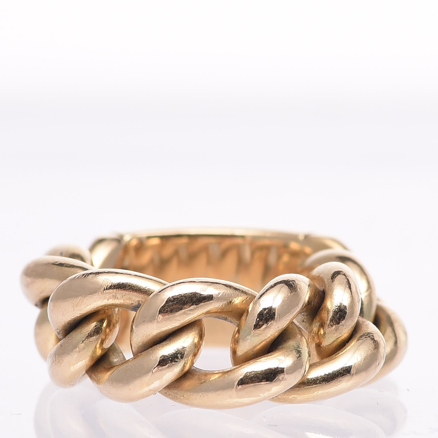 CHRISTIAN DIOR 18K Yellow Gold Gourmette Ring 56 7.5 300964 FASHIONPHILE