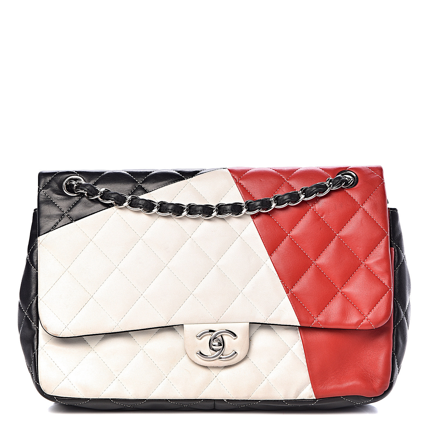 white and black chanel bag