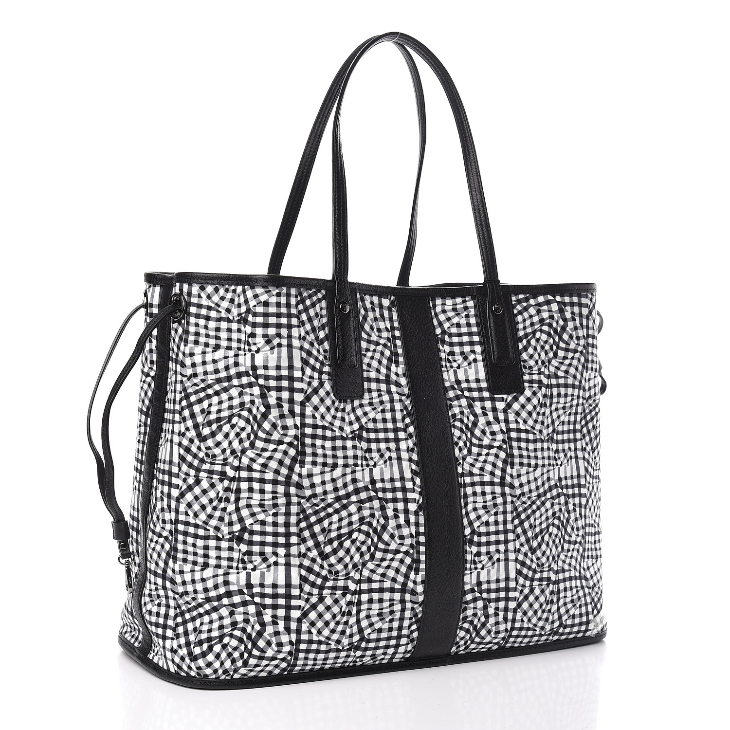 MCM Visetos Large Liz Reversible Shopper Tote Black 485846