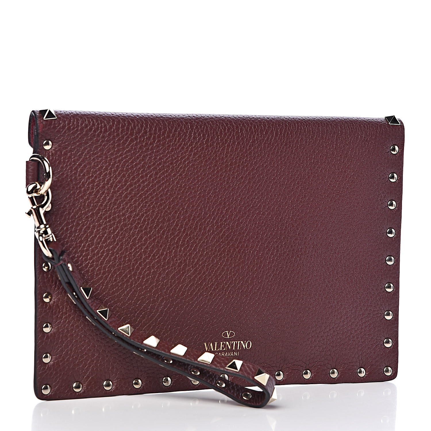 valentino rockstud leather envelope clutch