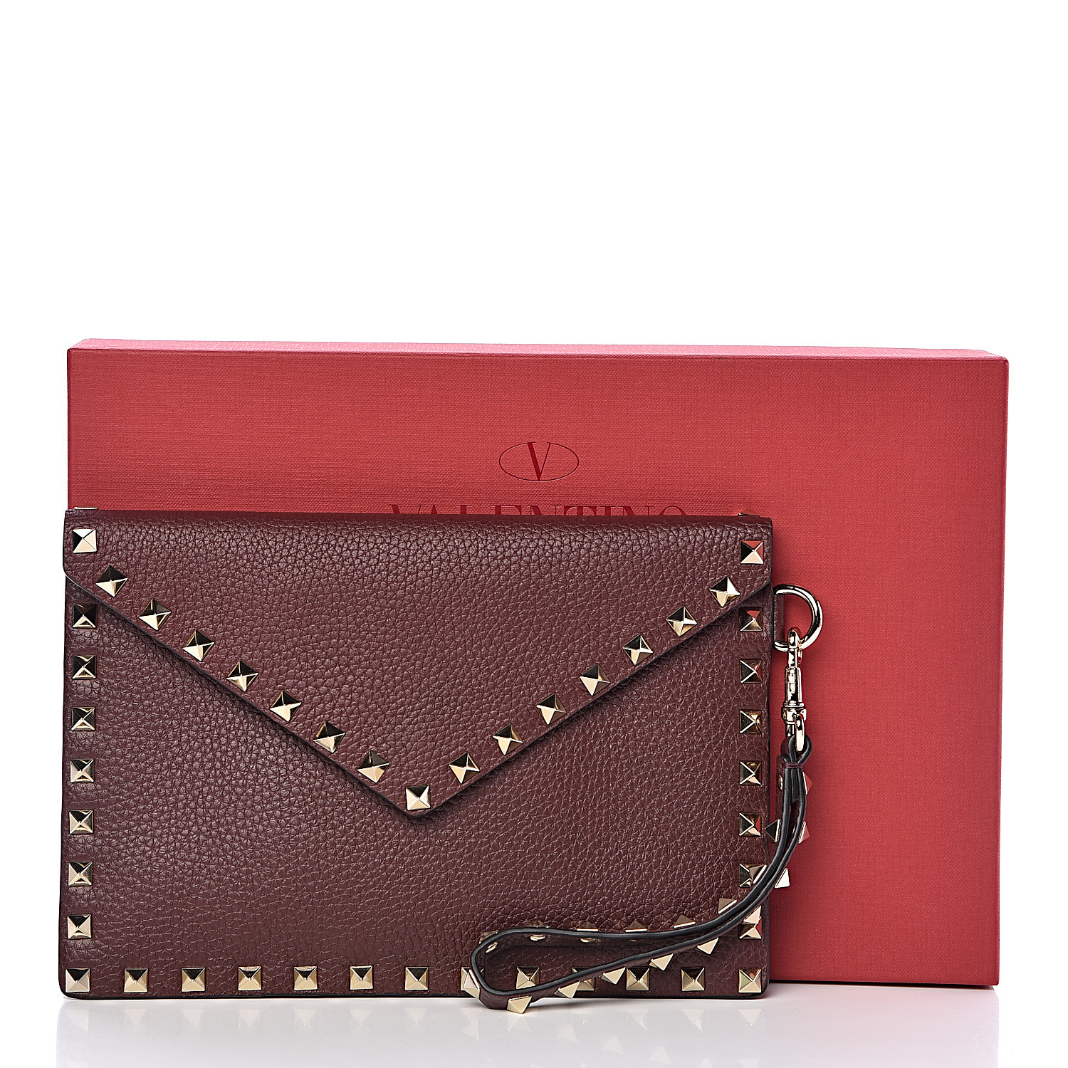 valentino rockstud leather envelope clutch