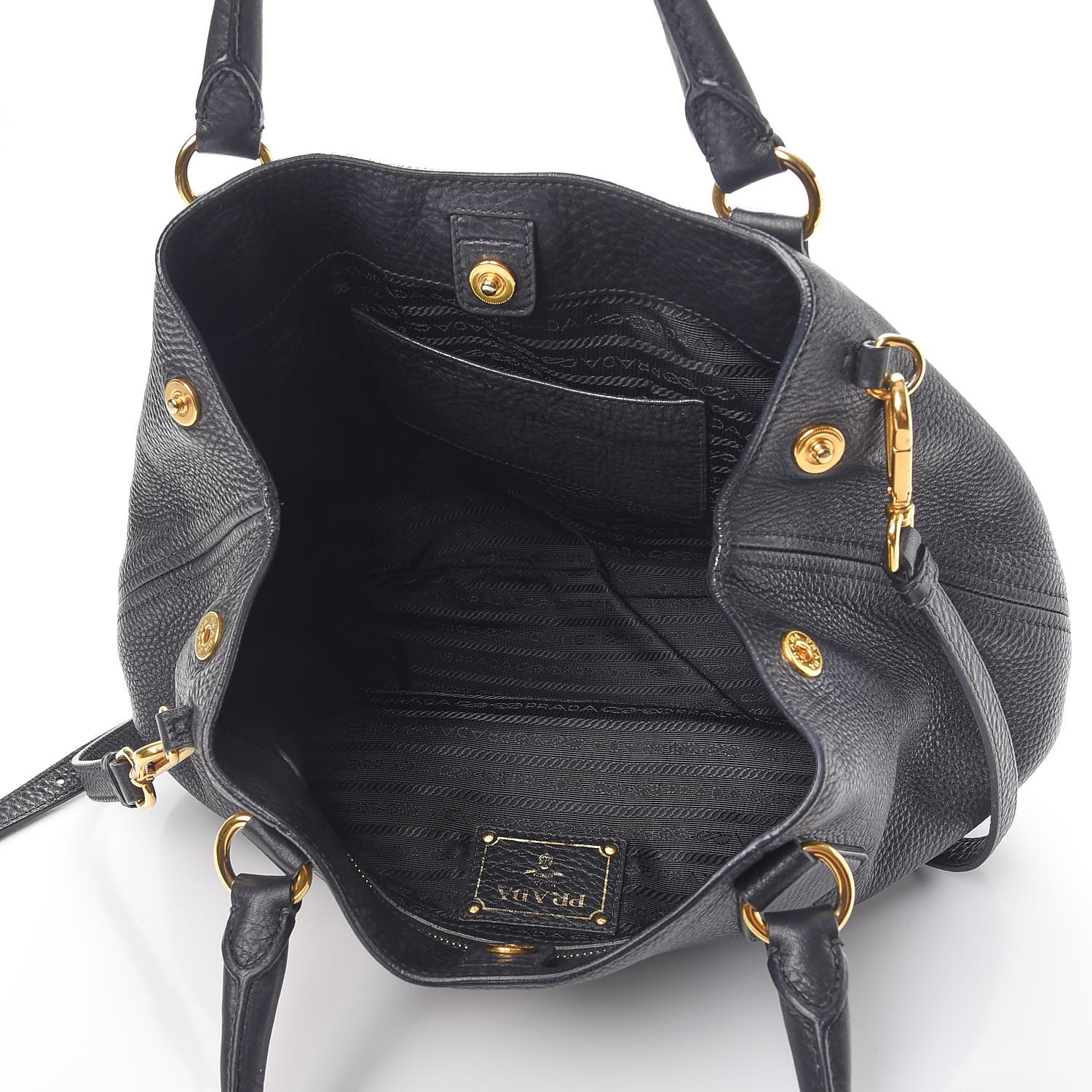 PRADA Vitello Daino Shoulder Bag Nero Black 267072