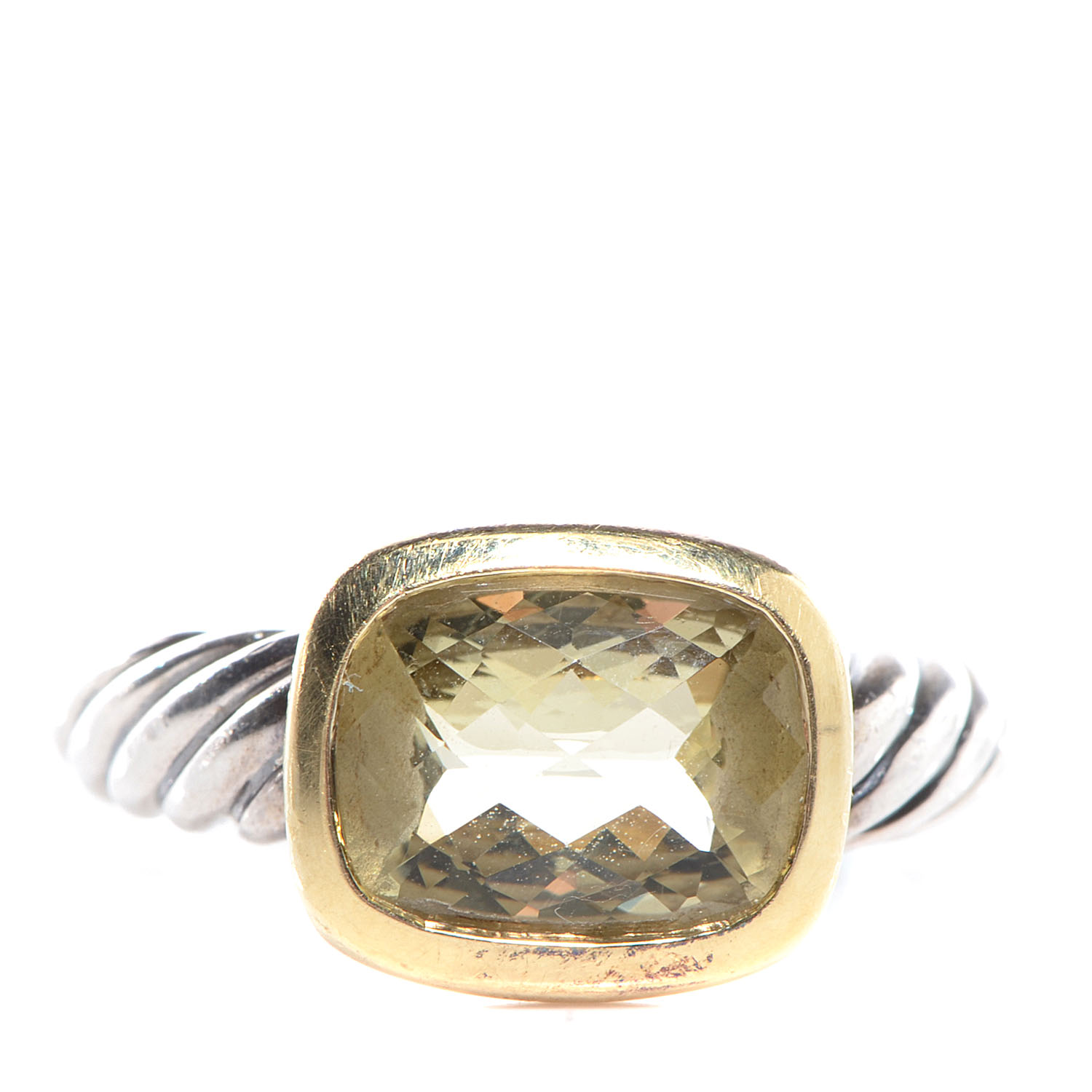 DAVID YURMAN Sterling Silver 18k Gold Champagne Citrine Noblesse Ring 7 ...