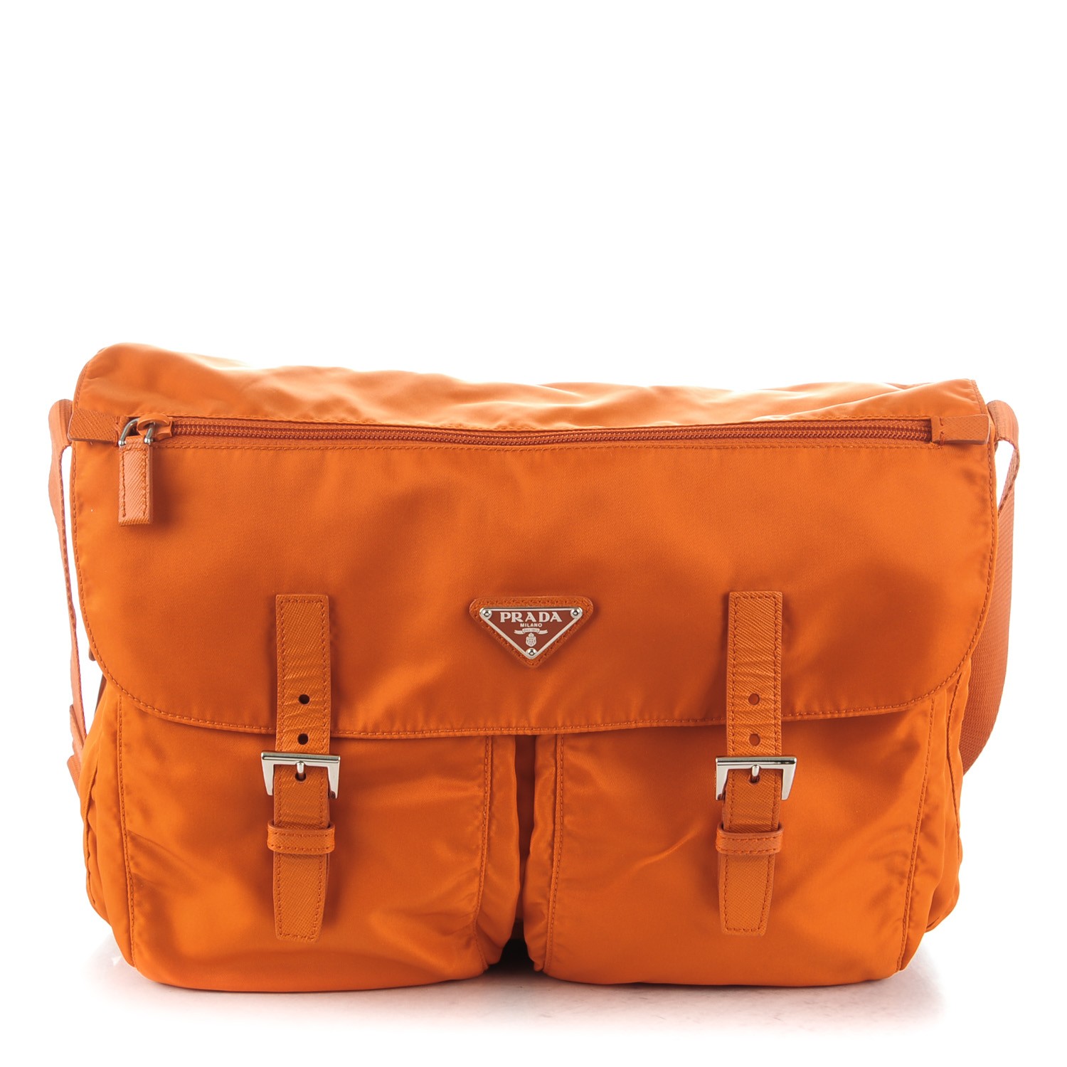 prada nylon bag orange