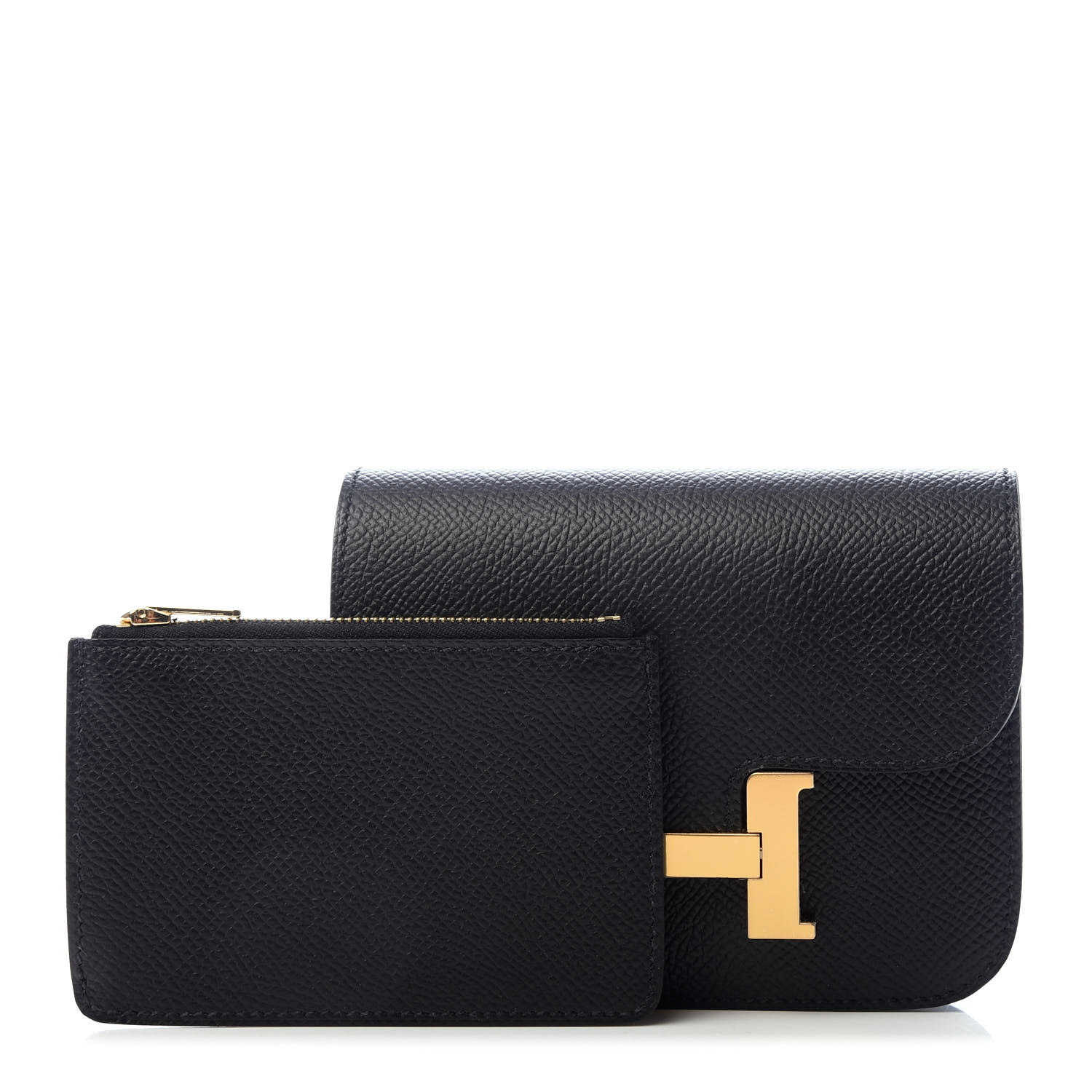 HERMES Epsom Constance Slim Wallet Black 774656 | FASHIONPHILE