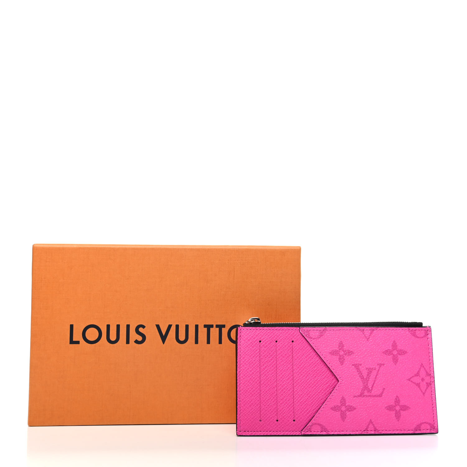 Louis Vuitton Monogram Taiga Coin Card Holder Fuchsia 9788